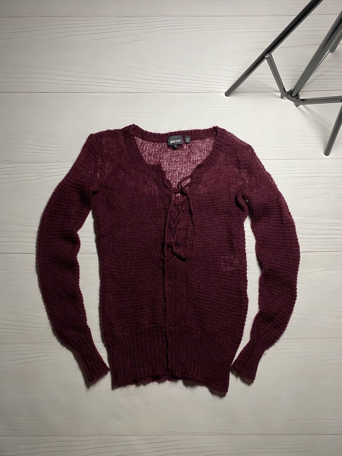 Just Cavalli Just Cavalli mohair blend lace-up knit sweater Size S / US 4 / IT 40 - 1 Thumbnail
