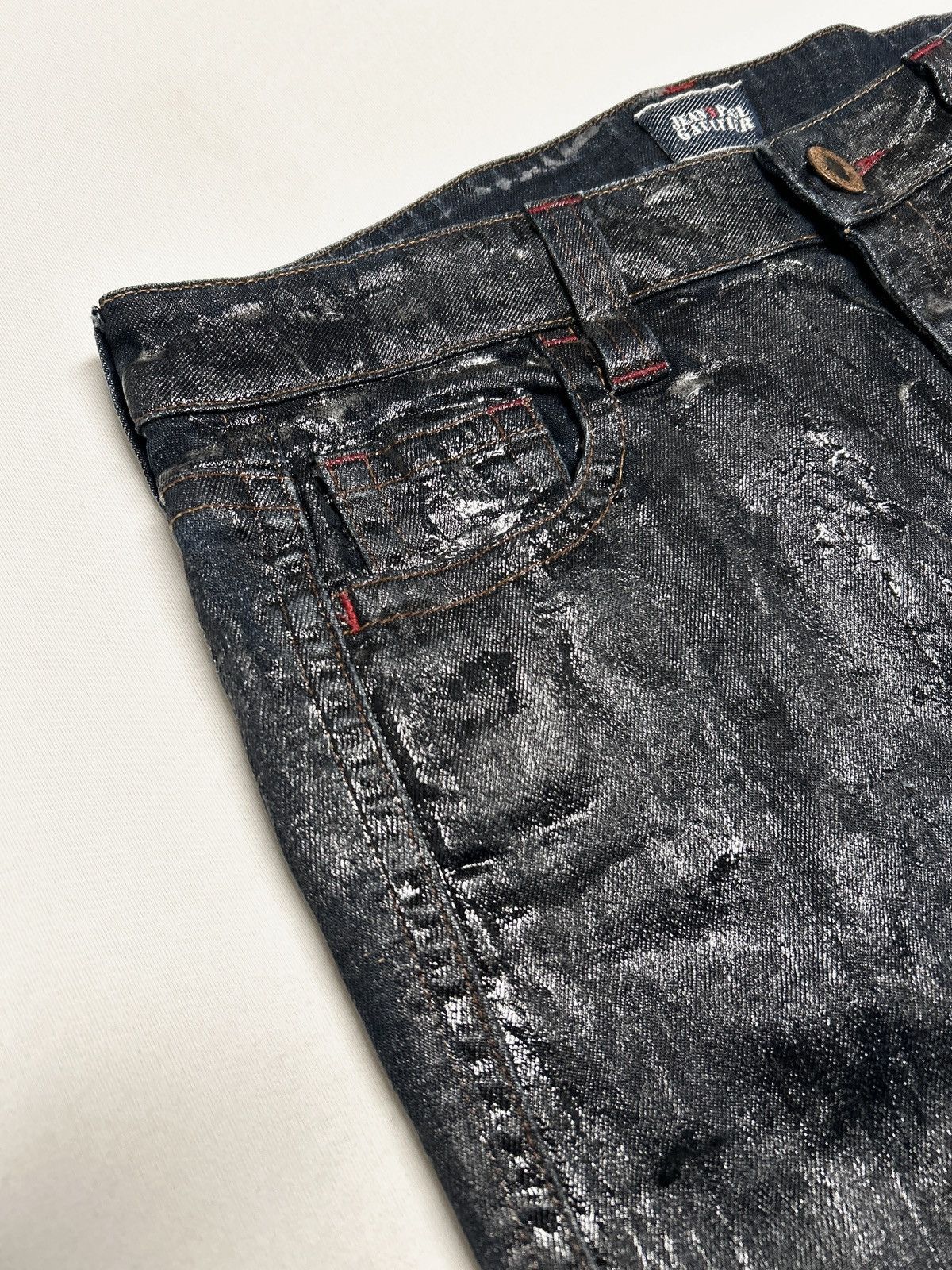 Jean Paul Gaultier 2000s Indigo Waxed Denim Jeans Size US 32 / EU 48 - 4 Thumbnail