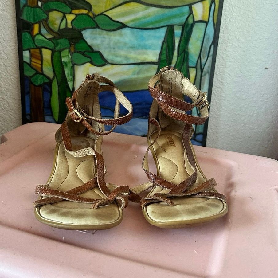 Born born strappy sandals brown shoes Size US 9 / IT 39 - 1 Thumbnail