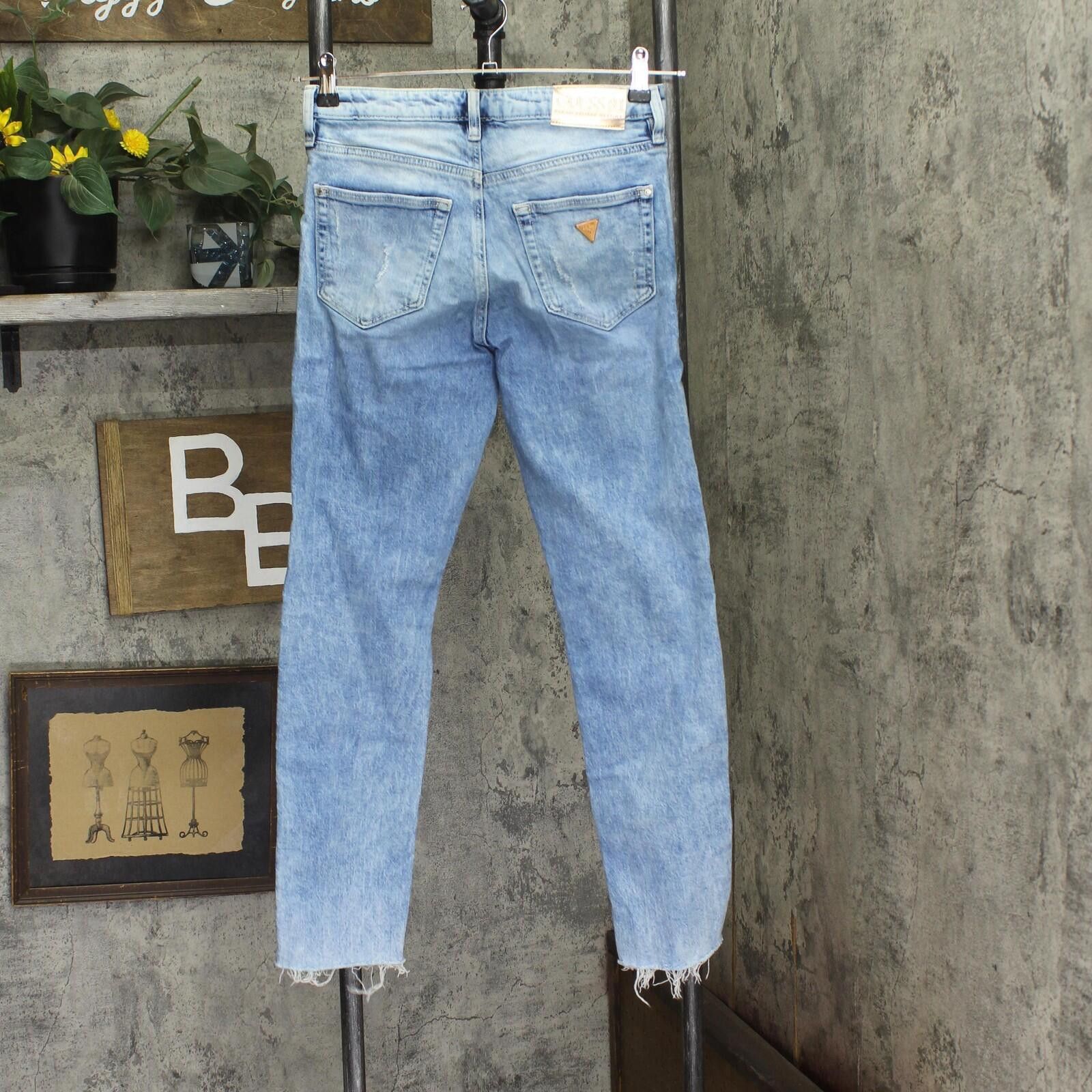 Guess Guess 81 It Distressed Skinny High Rise Jeans Light Blue 25 Size 25" / US 0 / IT 36 - 2 Thumbnail