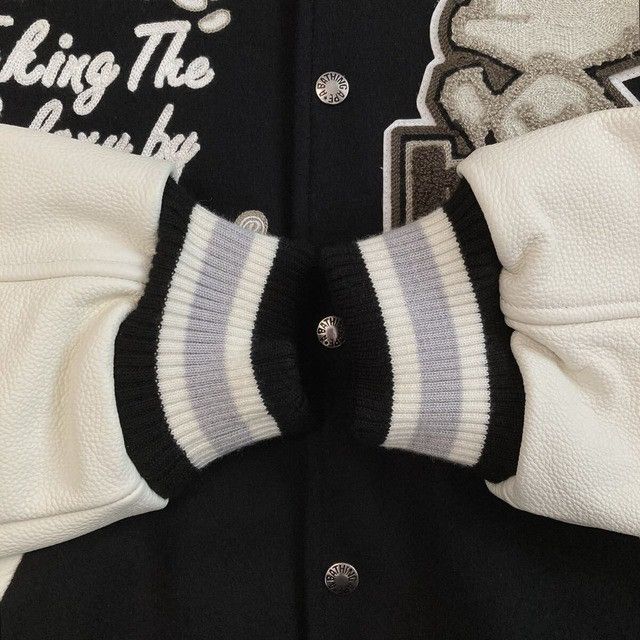 Bape BAPE LOGO Leather Sleeve Varsity Jacket a bathing ape Size US L / EU 52-54 / 3 - 7 Thumbnail
