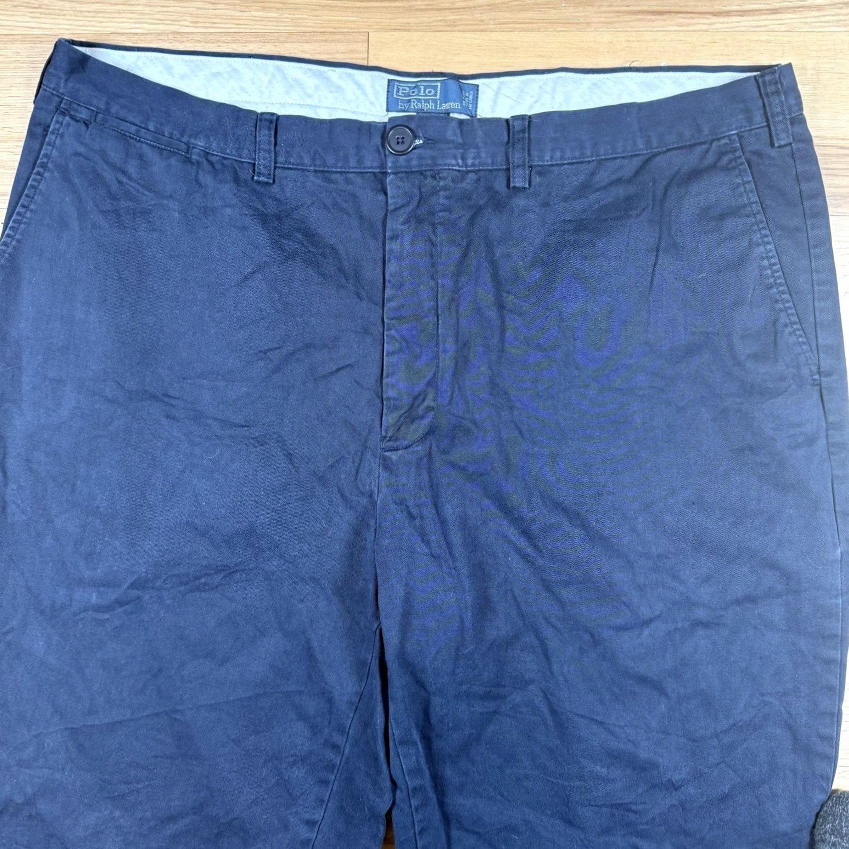 Polo Ralph Lauren VINTAGE Polo Ralph Lauren Chino Pants Mens Blue 40x36 Straight Leg Distressed 40 Blue Chino Mens Pants Size US L / EU 52-54 / 3 - 3 Thumbnail