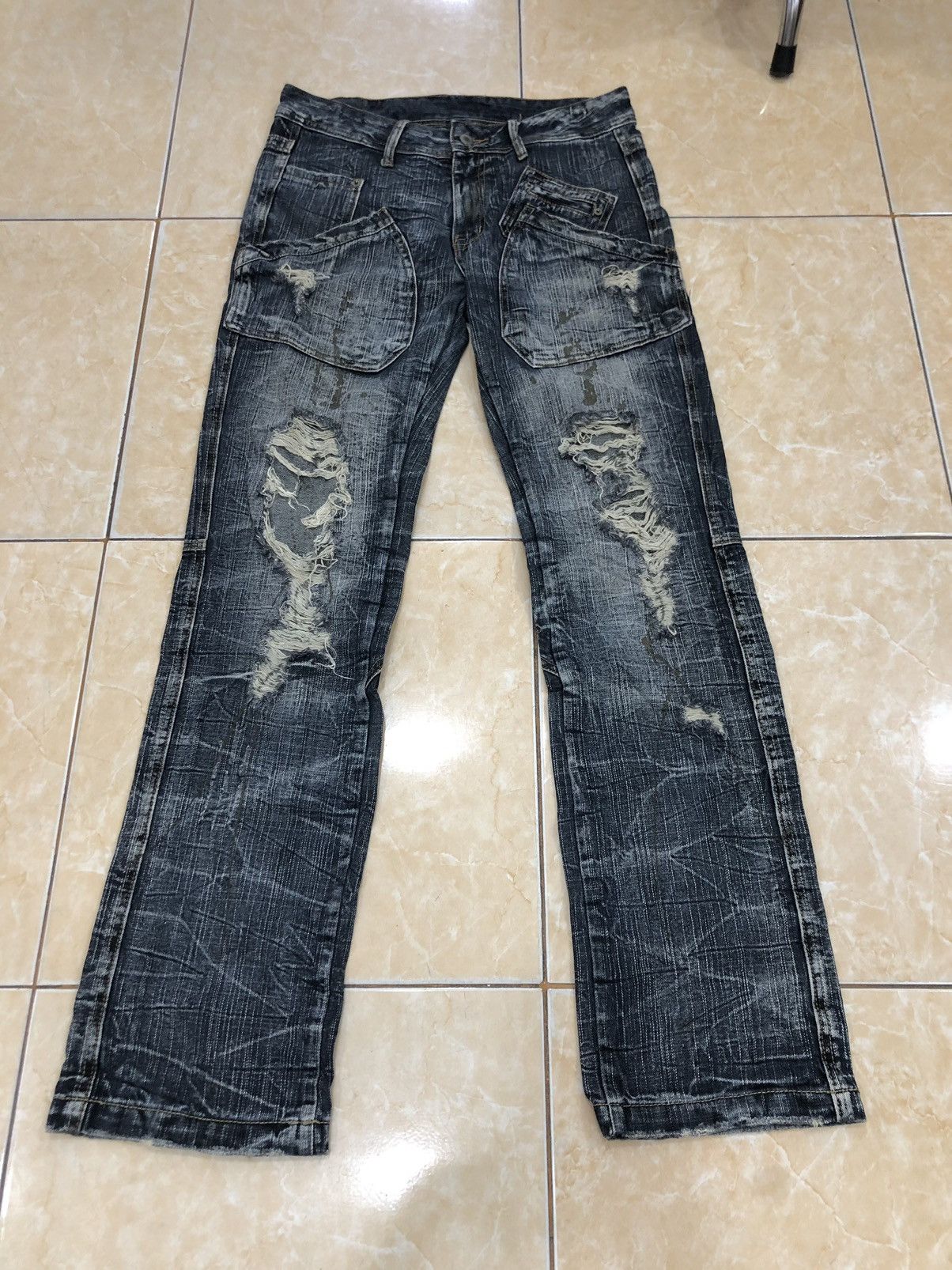 If Six Was Nine Solberry Ripped Paint splatter Denim Pants Size US 31 - 2 Thumbnail