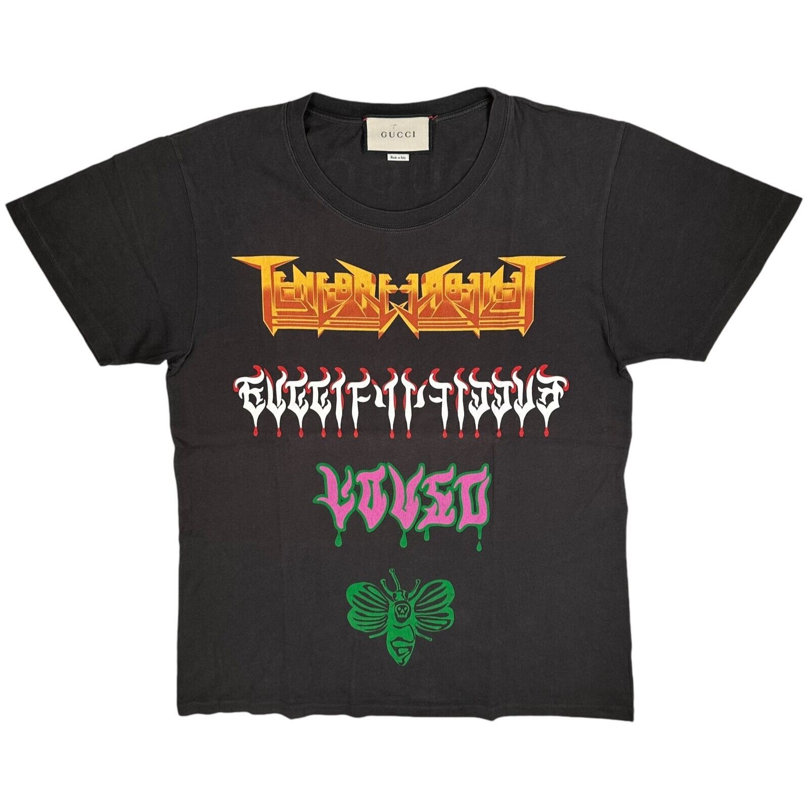 Gucci Gucci Size M T-Shirt Black Rocker Logo Guccify Graphic | Grailed
