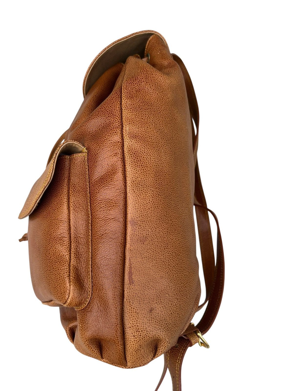 Leather Vintage L’ Homme Femme Leather Backpack Bag Size ONE SIZE - 10 Thumbnail