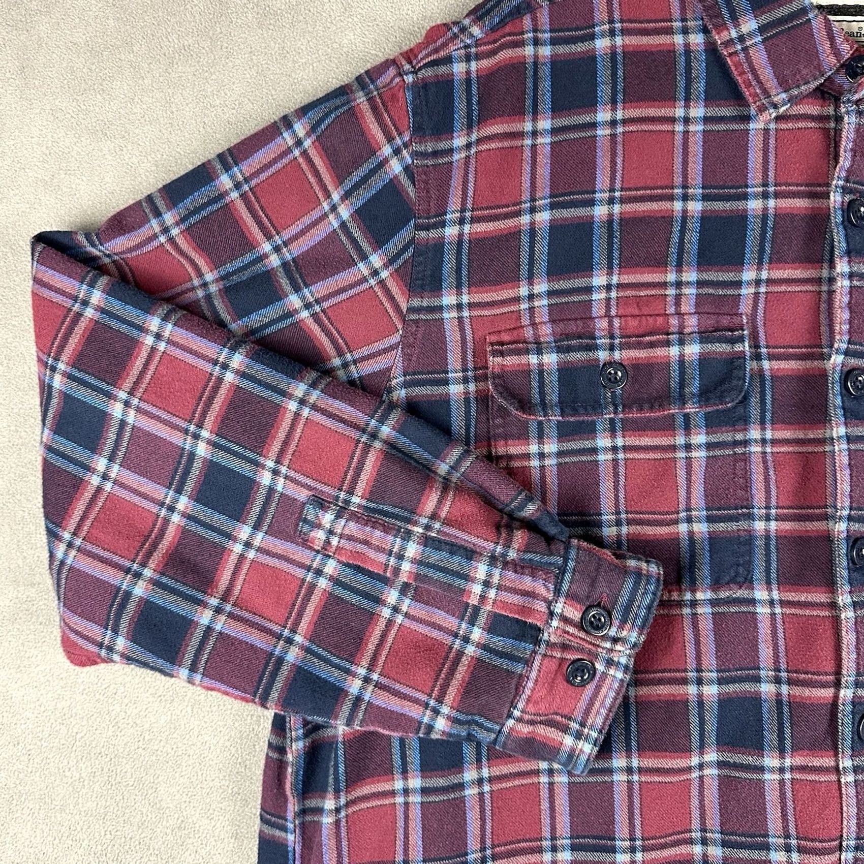 Vintage LL Bean Shirt XL Red Plaid Fleece-Lined Button-Up Shacket Men’s Casual Size US XL / EU 56 / 4 - 7 Thumbnail