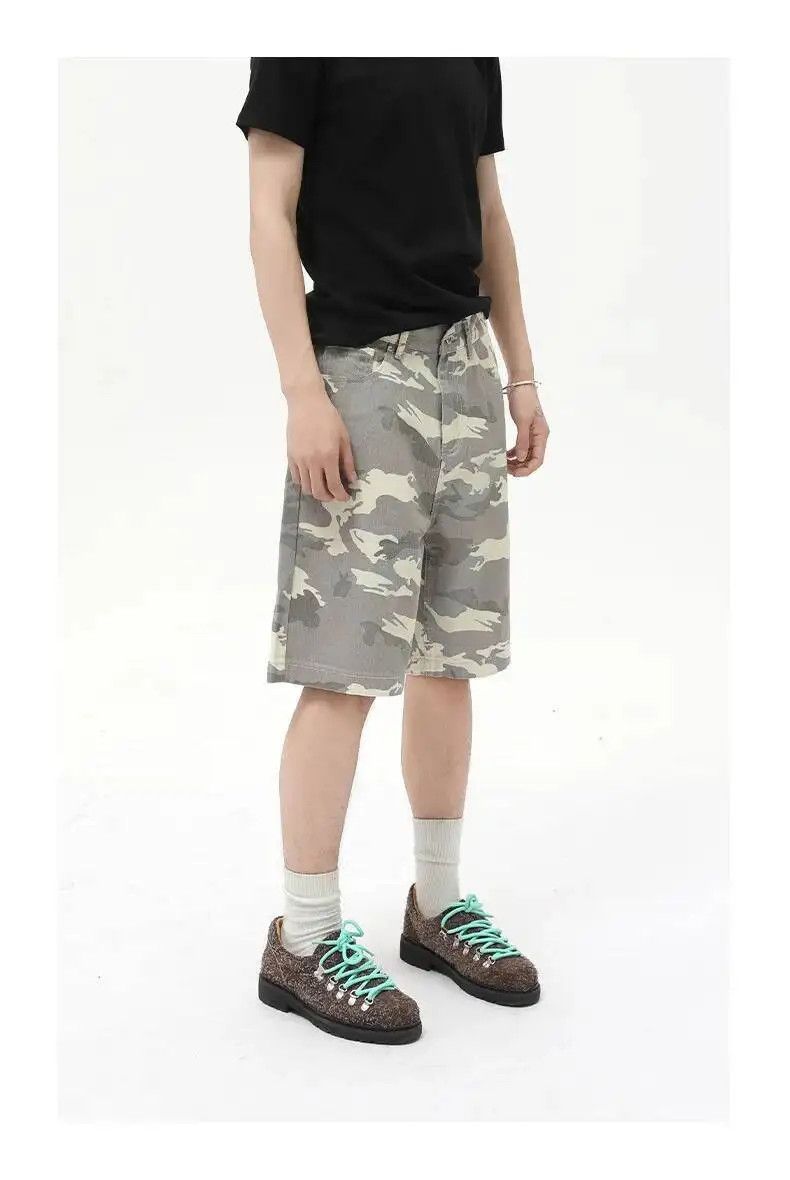 Japanese Brand Light Camo Baggy Denim Shorts Size US 34 / EU 50 - 4 Thumbnail