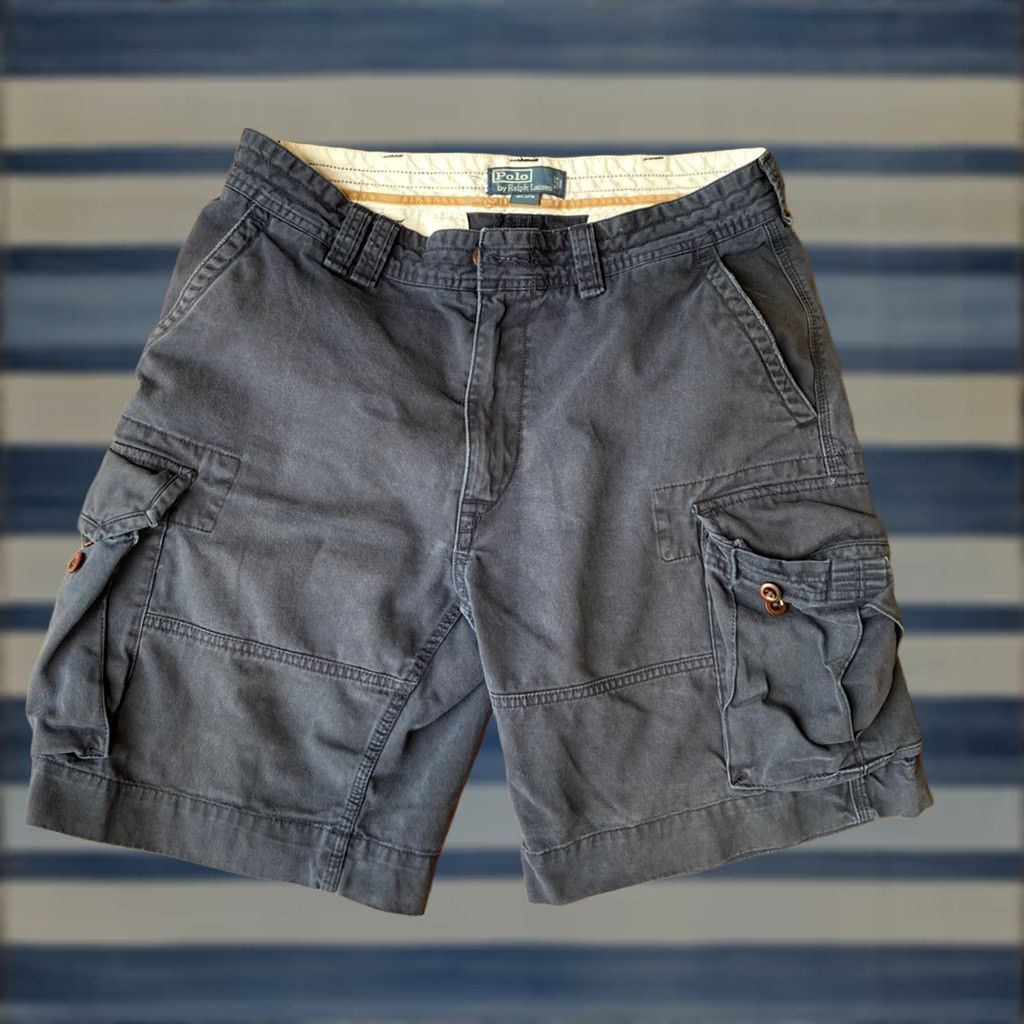 Polo Ralph Lauren VINTAGE Polo Ralph Lauren Men’s Navy Cargo Shorts 36 Size US M / EU 48-50 / 2 - 1 Thumbnail