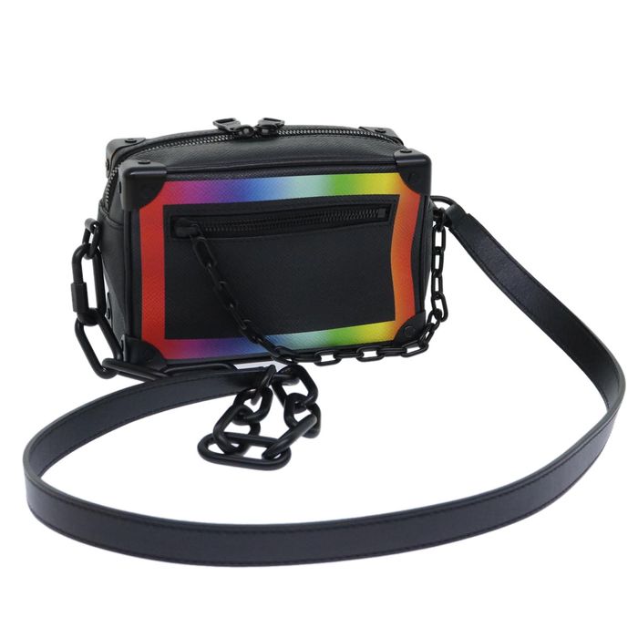 Louis Vuitton Soft Trunk Bag Rainbow Taiga Leather Mini Black