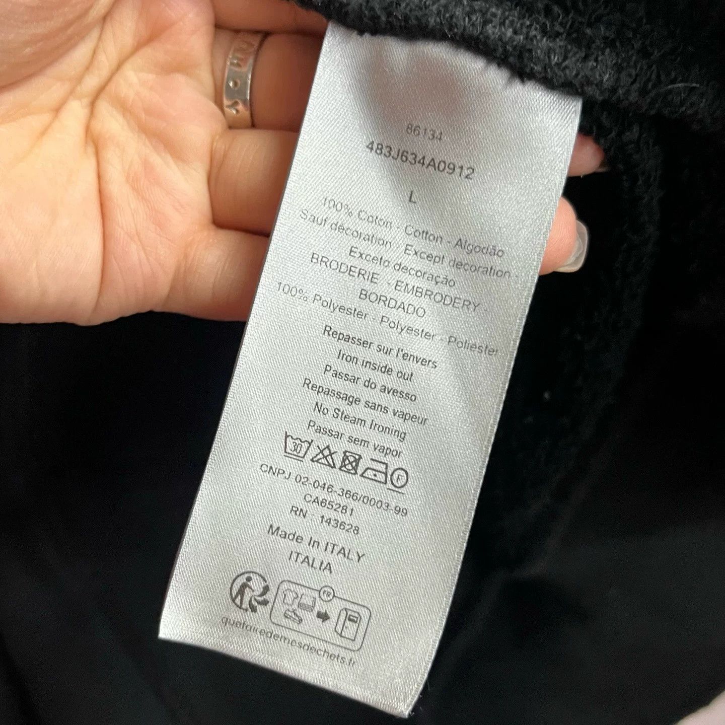 Dior Dior Black Logo Embroidered Ribbed Sweatshirt Size US XXS / EU 40 - 4 Thumbnail