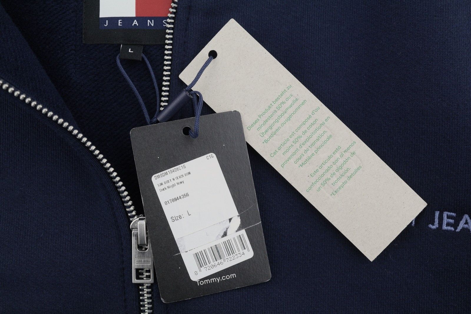 Tommy Hilfiger L Dark Blue Bomber Neck Zip Sweatshirt 87396 Size US L / EU 52-54 / 3 - 7 Thumbnail