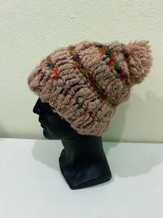 Japanese Brand Titicaca Knit Bobble Beanie Hat Size ONE SIZE - 2 Thumbnail