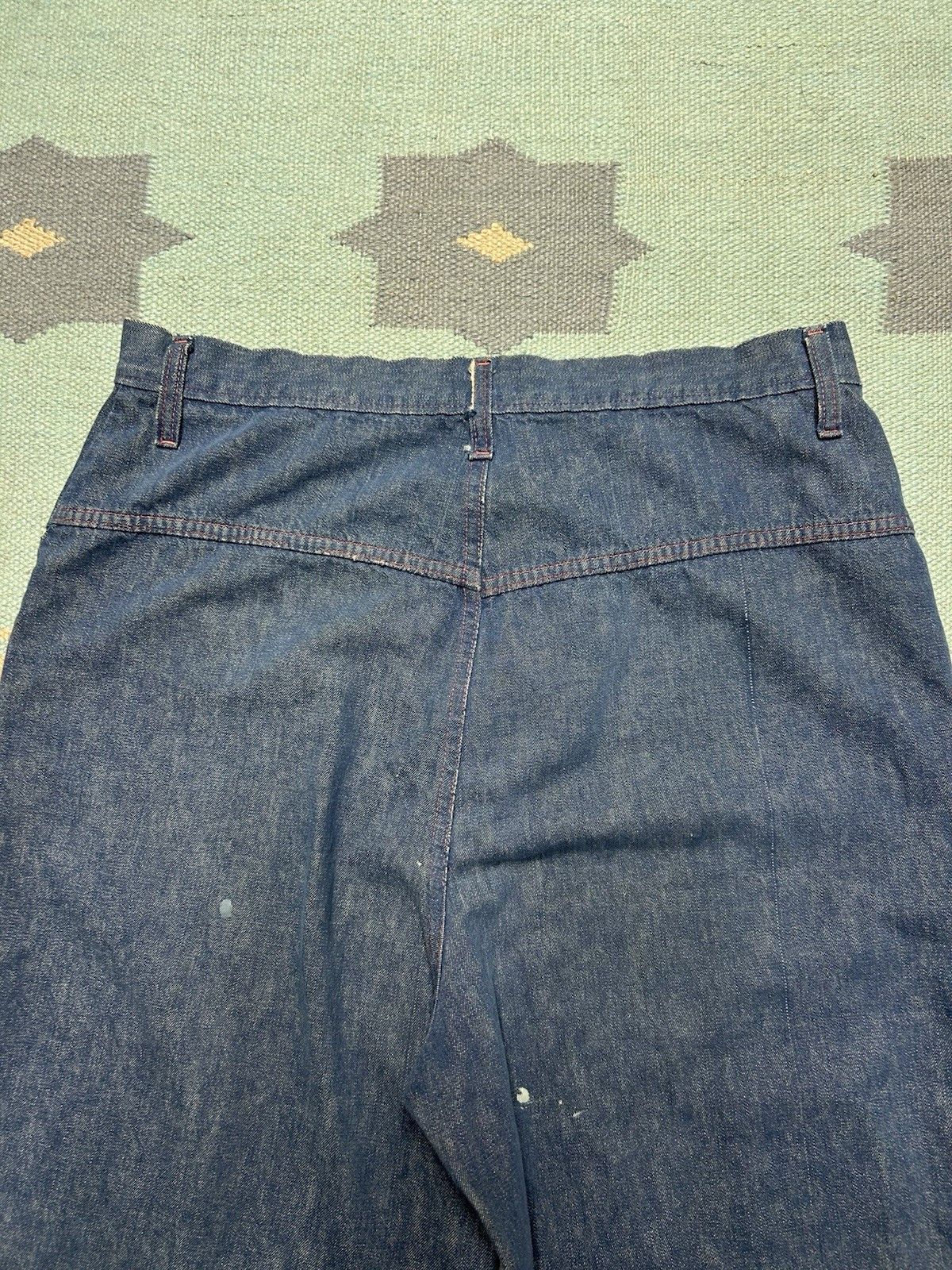 Vintage VTG 70s denim bell bottom jeans wide flare hippie dark 32x29 Size 32" / US 10 / IT 46 - 13 Thumbnail