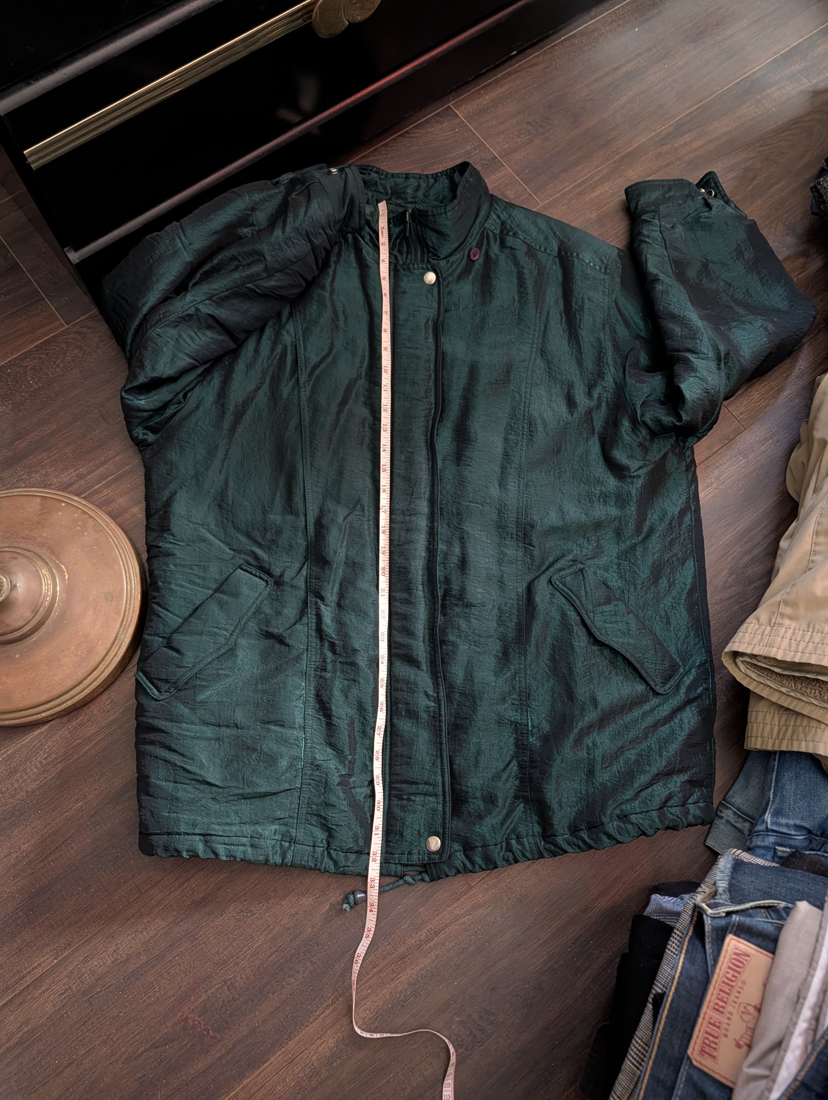 ELAN Vtg iridescent green insulated zip-up parka coat Size L / US 10 / IT 46 - 16 Thumbnail