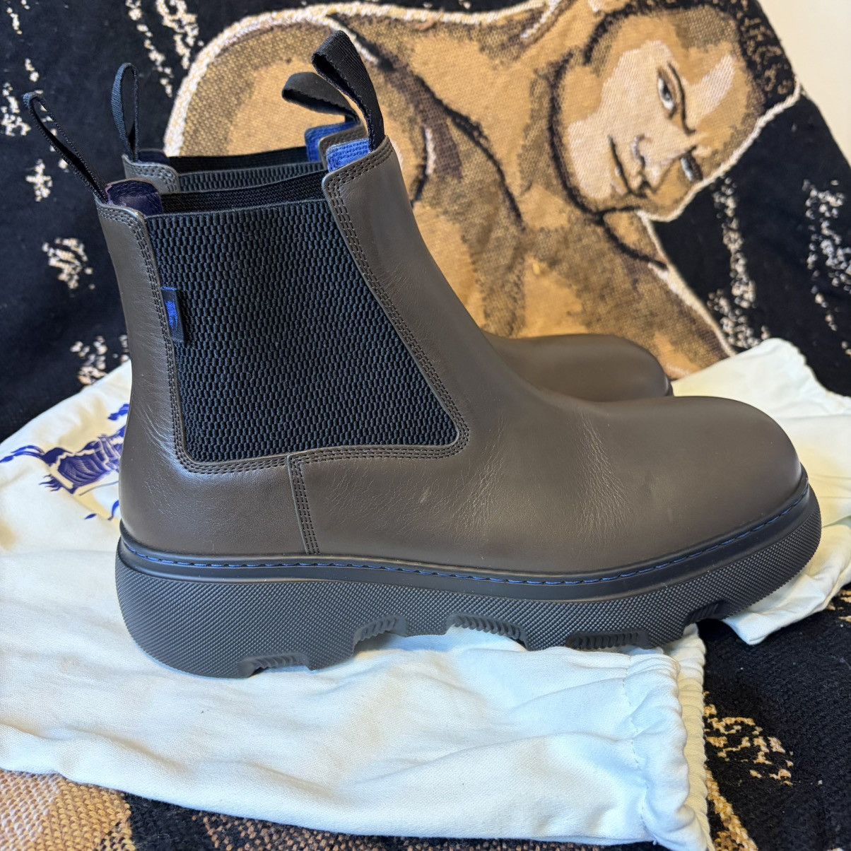 Burberry Leather Creeper Low Chelsea Boots Size US 9.5 / EU 42-43 - 3 Thumbnail