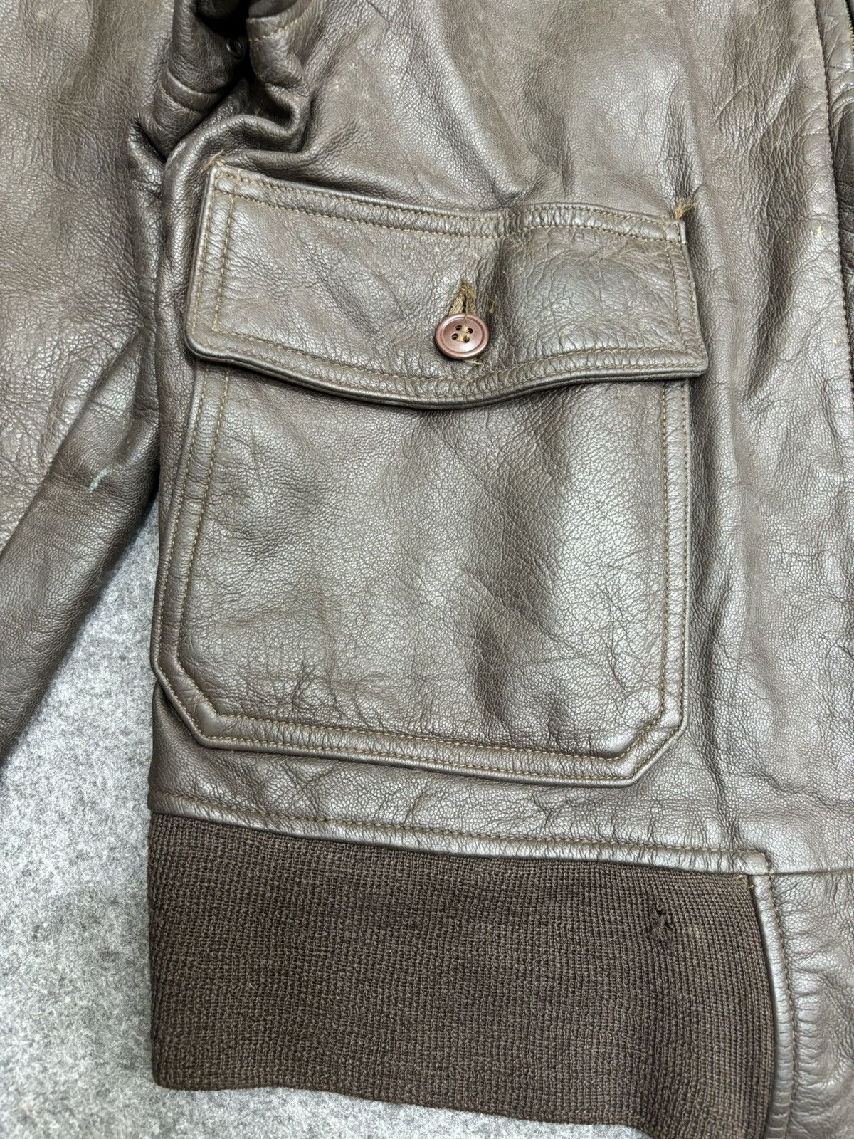 Vintage 💥Vintage 70s💥A2 Flying Jacket USN Leather Jacket Size US S / EU 44-46 / 1 - 11 Thumbnail