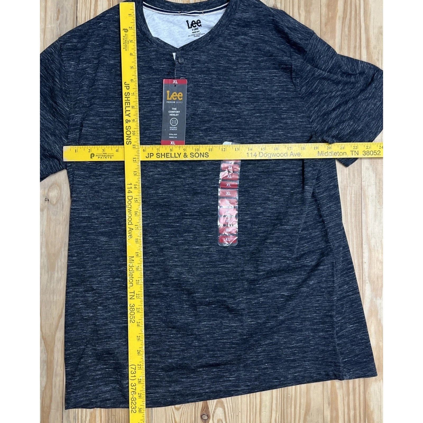 Lee NWT LEE Premium Mens XL Black Comfort Henley T-Shirt Size US XL / EU 56 / 4 - 7 Thumbnail