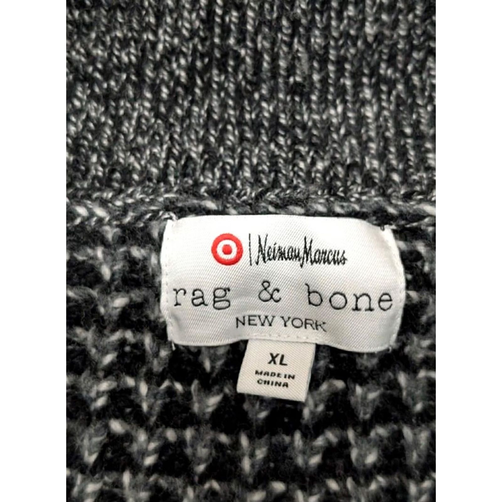 Rag & Bone Rag & Bone x Neiman Marcus cardigan sweater XL chunky knit black/gray Mens Wool/Cotton Blend Size US XL / EU 56 / 4 - 5 Thumbnail
