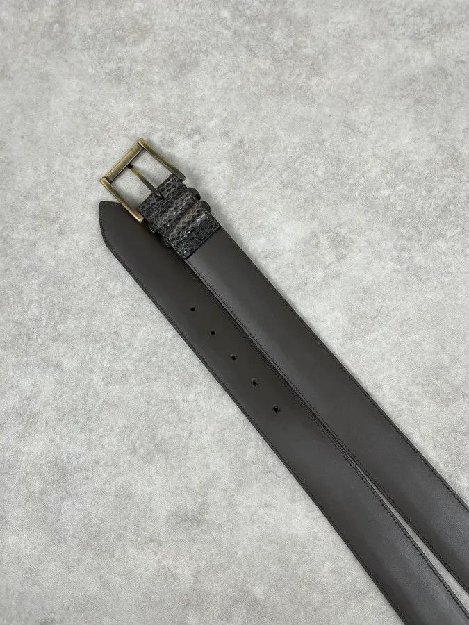 Vintage Cesare Paciotti Brown Leather Python Embossed Belt Size ONE SIZE - 3 Thumbnail