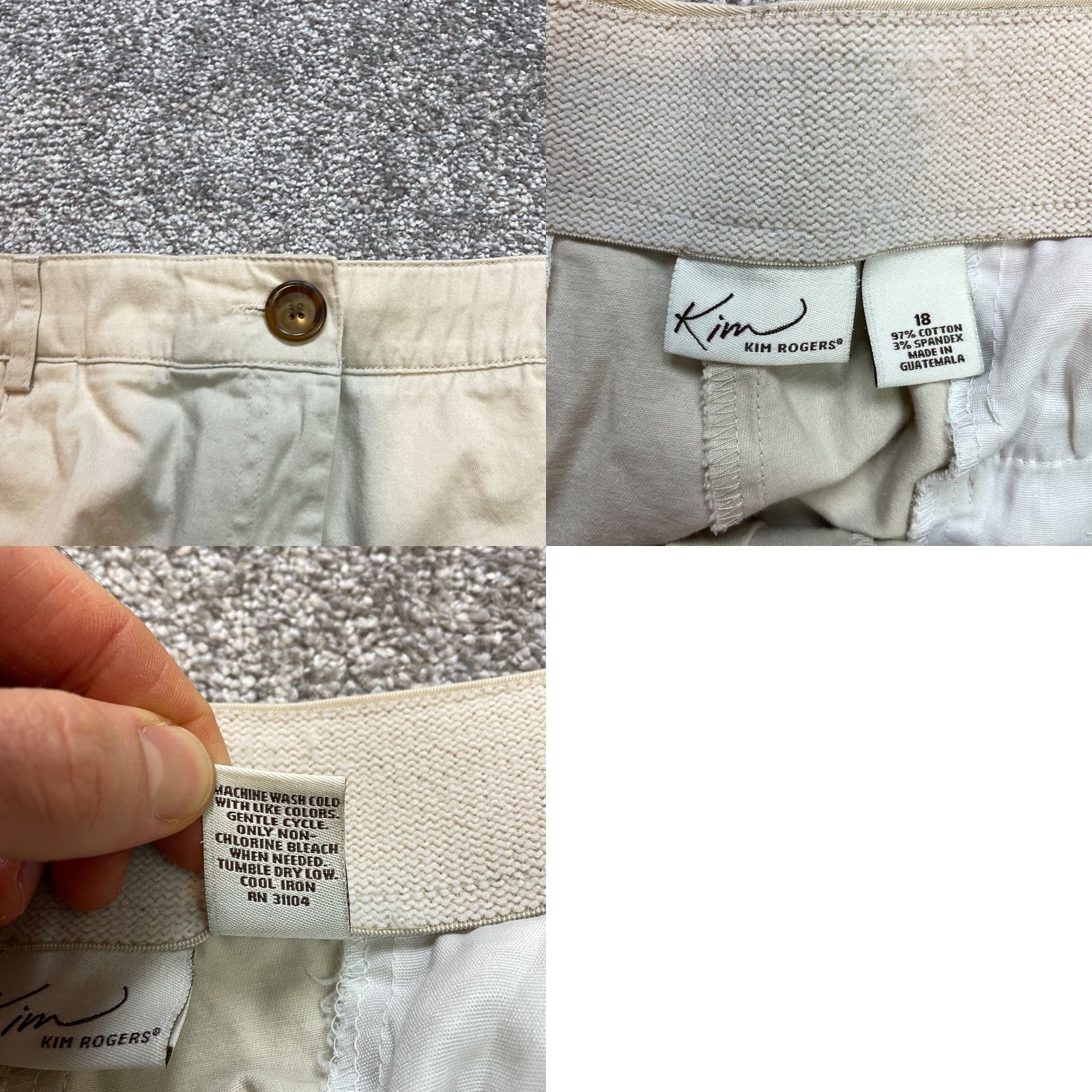 Vintage Kim Rogers Sweatshorts Womens 18 Beige Stretch Button Cotton Solid Soft 10" Inseam Insm Plus Size Size 25" / US 0 / IT 36 - 8 Thumbnail