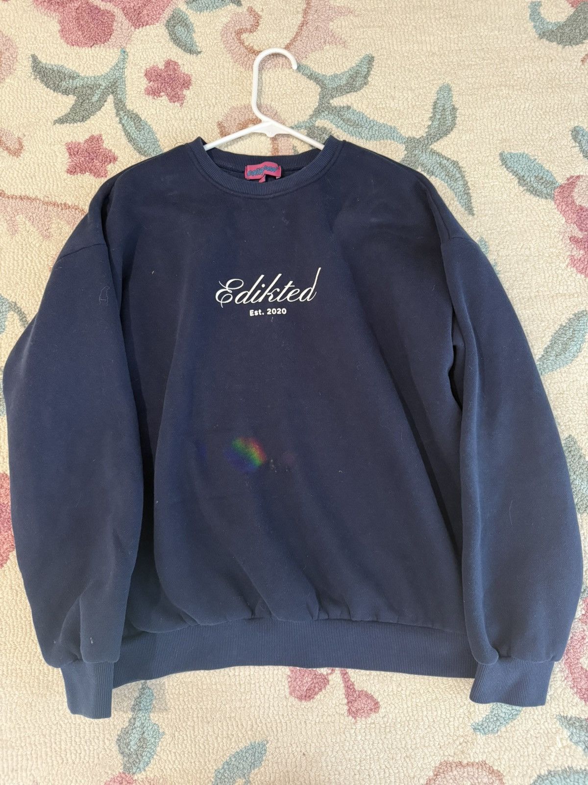 Other Edikted Navy Crewneck Sweatshirt Y2K Streetwear XS Size XS / US 0-2 / IT 36-38 - 1 Thumbnail