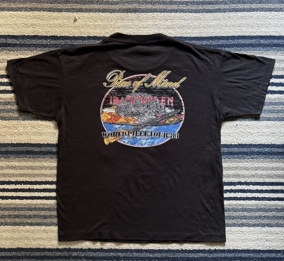 Vintage VTG 83 Iron Maiden Piece of Mind Shirt SS Screen Stars M Size US M / EU 48-50 / 2 - 2 Thumbnail
