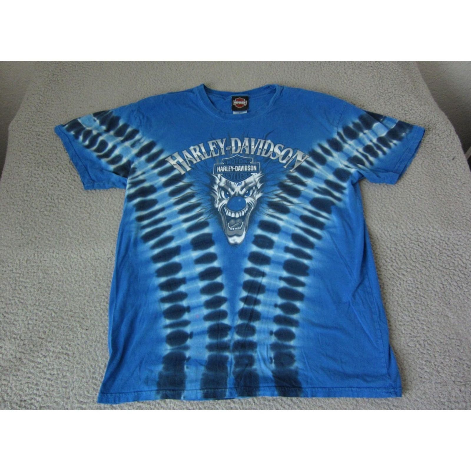 Harley Davidson VINTAGE Harley-Davidson Shirt Mens L Blue Tie Dye Clown Big Barn Adult Harley-Davidson Shirt Mens L Blue Tie Dye Clown Big Barn Adult Size US L / EU 52-54 / 3 - 2 Thumbnail