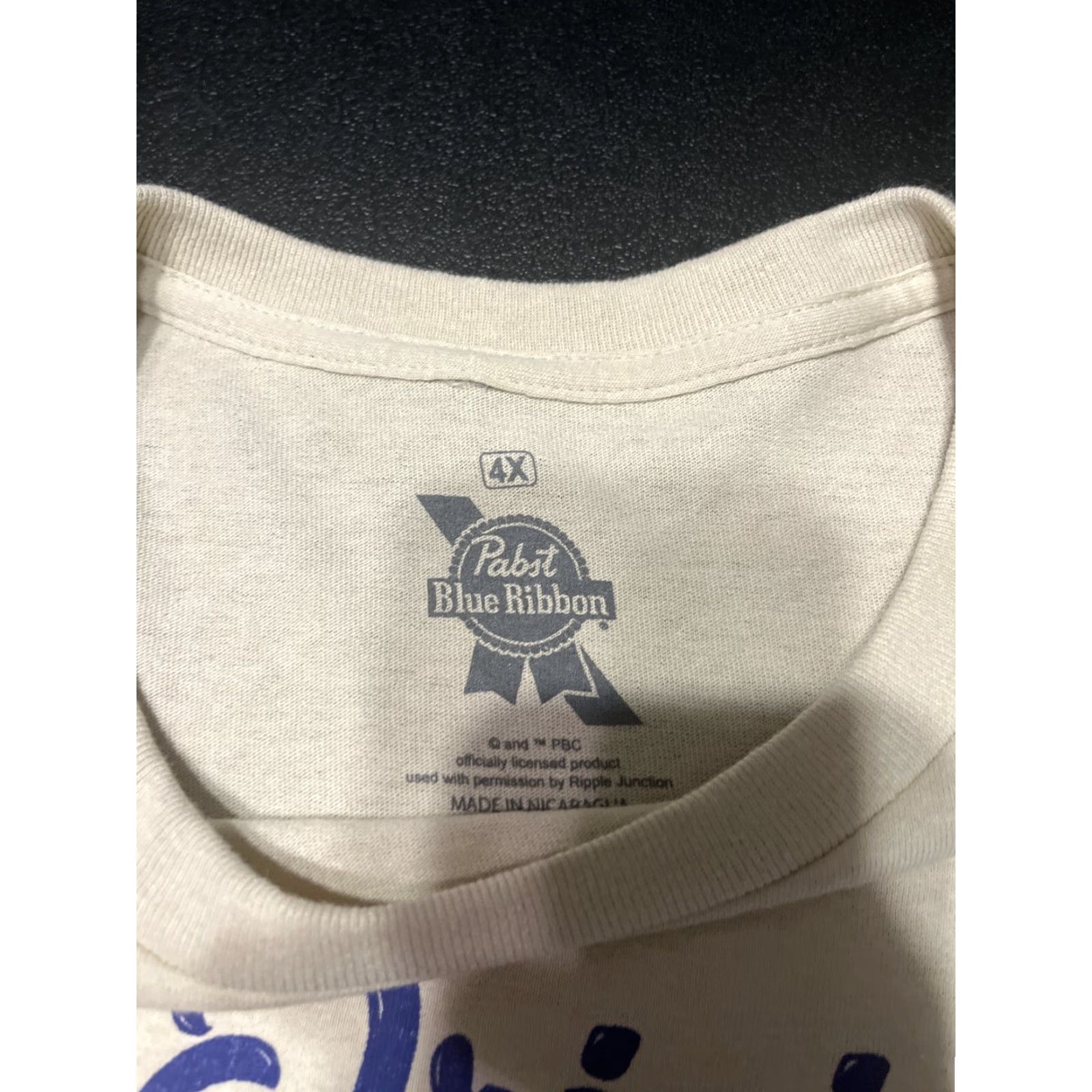 Vintage VINTAGE PABST BLUE RIBBON BEER T-Shirt Men 4XL Ivory Cotton Logo Short Sleeve Regular Size US XXL / EU 58 / 5 - 3 Thumbnail