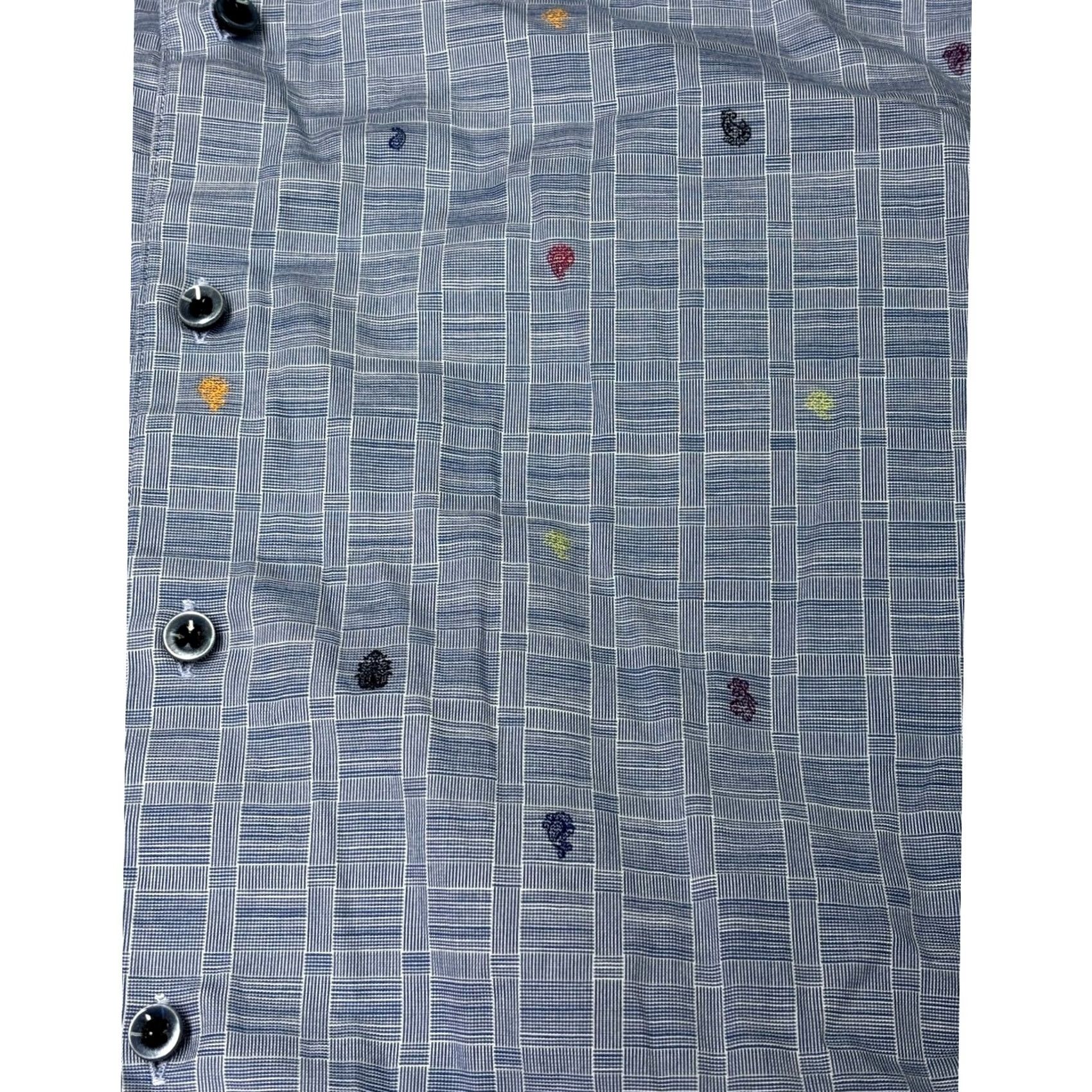 Robert Graham Robert Graham Shirt Geometric Button-Up Long Sleeve Classic Fit Mens Blue Print Size M Size US M / EU 48-50 / 2 - 2 Thumbnail