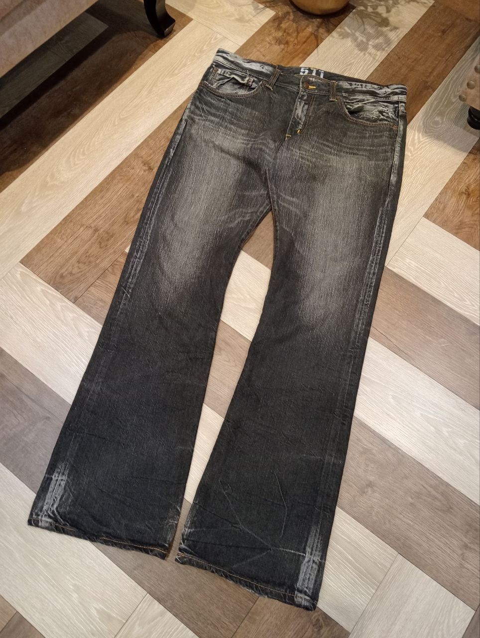 Edwin EDWIN BLACK WASHED DENIM FLARED PANTS Size US 34 / EU 50 - 2 Thumbnail