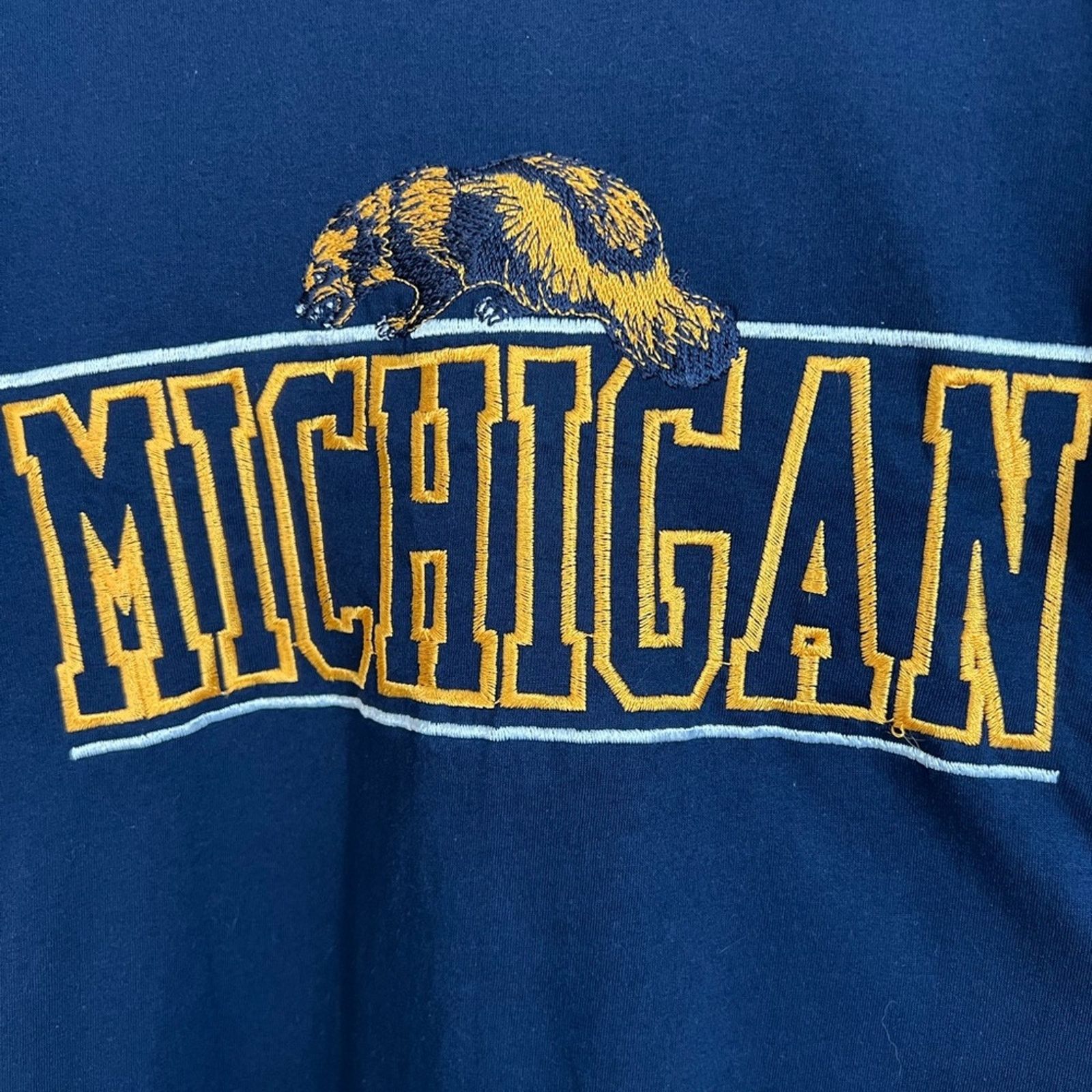 Vintage 90s Michigan Wolverines Single Stitch EMBROIDERED LOGO Shirt Size US L / EU 52-54 / 3 - 2 Thumbnail
