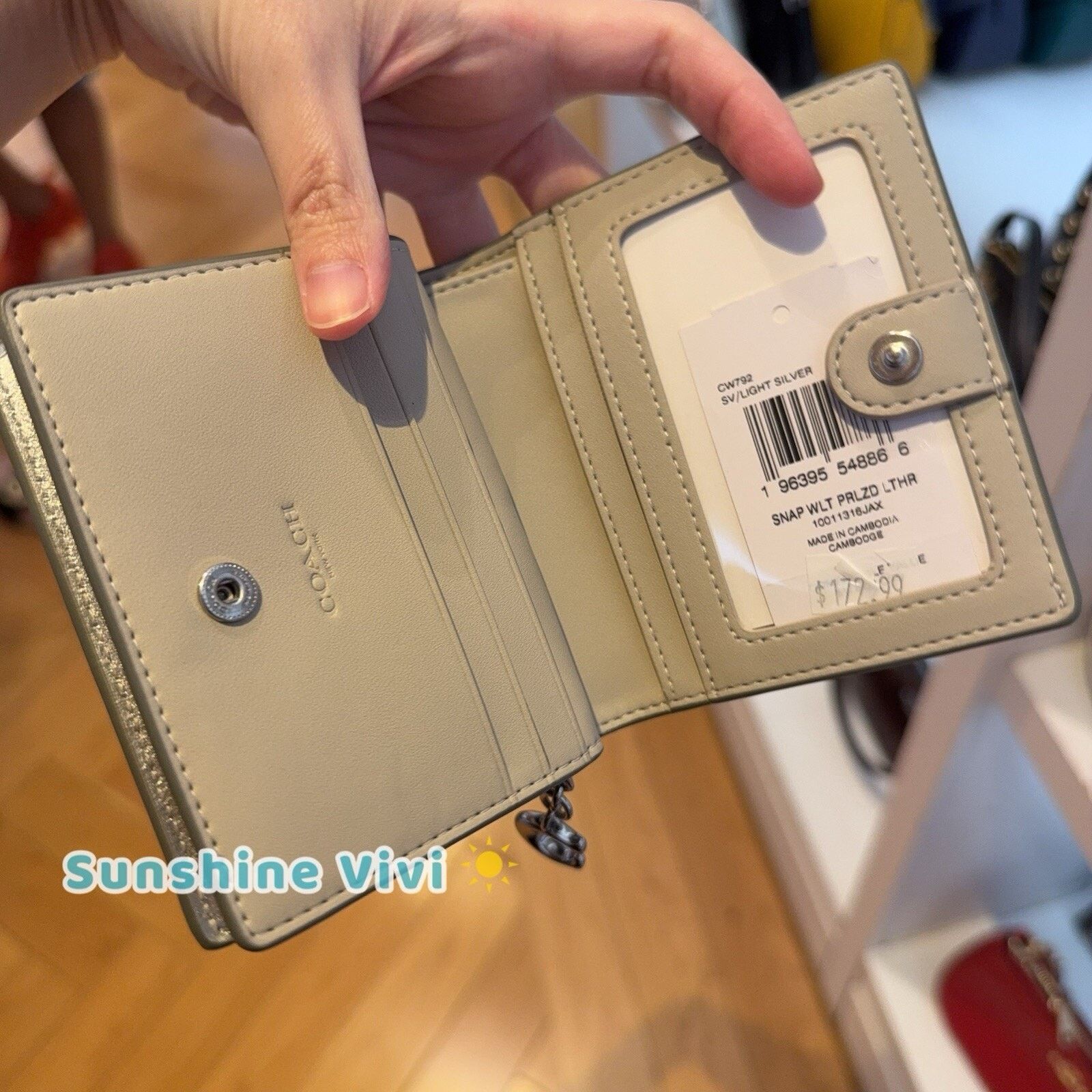 Coach NWT Coach CW792 Snap Wallet Pearlized Light Silver Size ONE SIZE - 4 Thumbnail