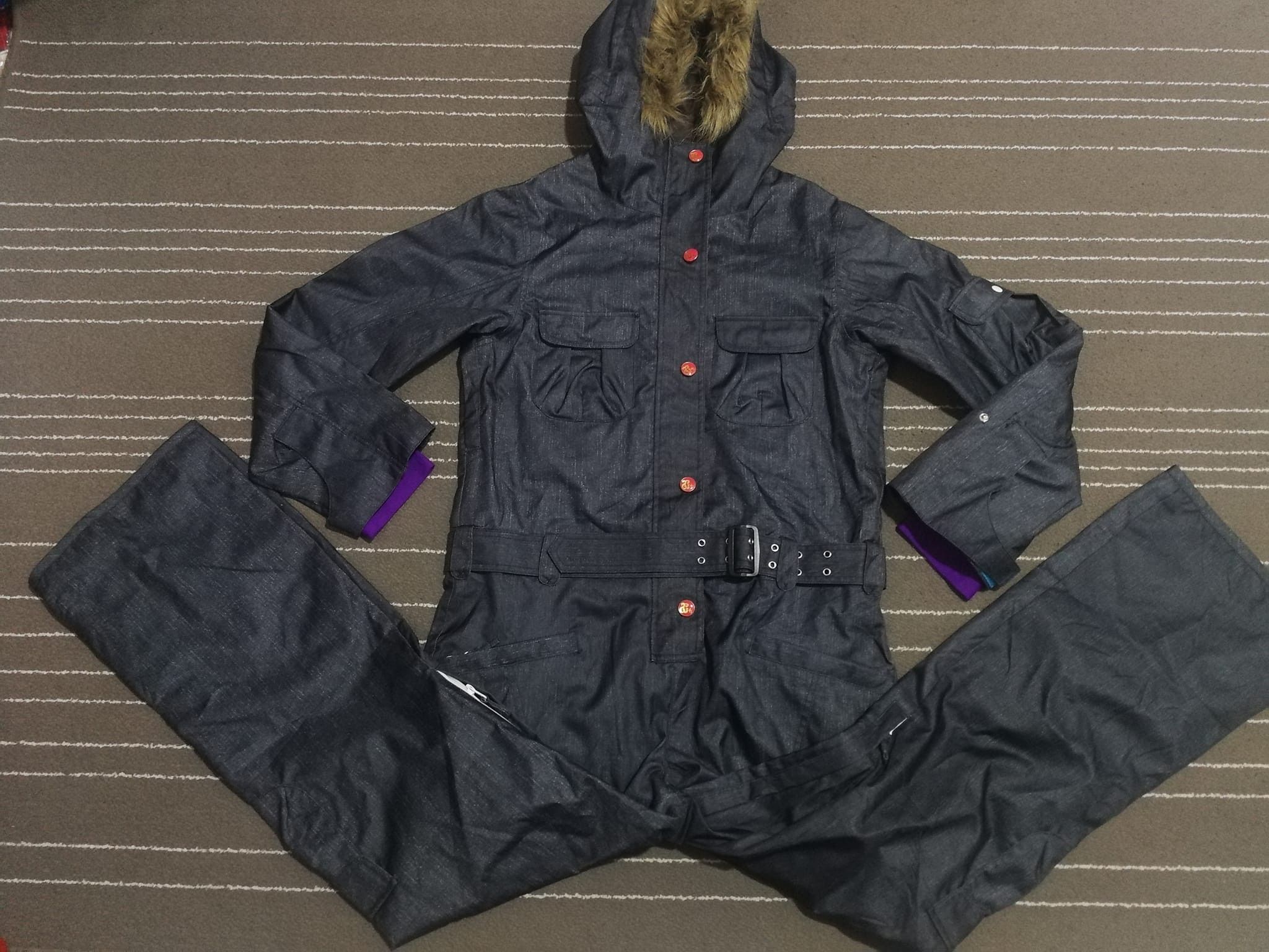 image of Secret Garden Winter Coverall Woman W32-38 in Grey, Women's (Size 30)