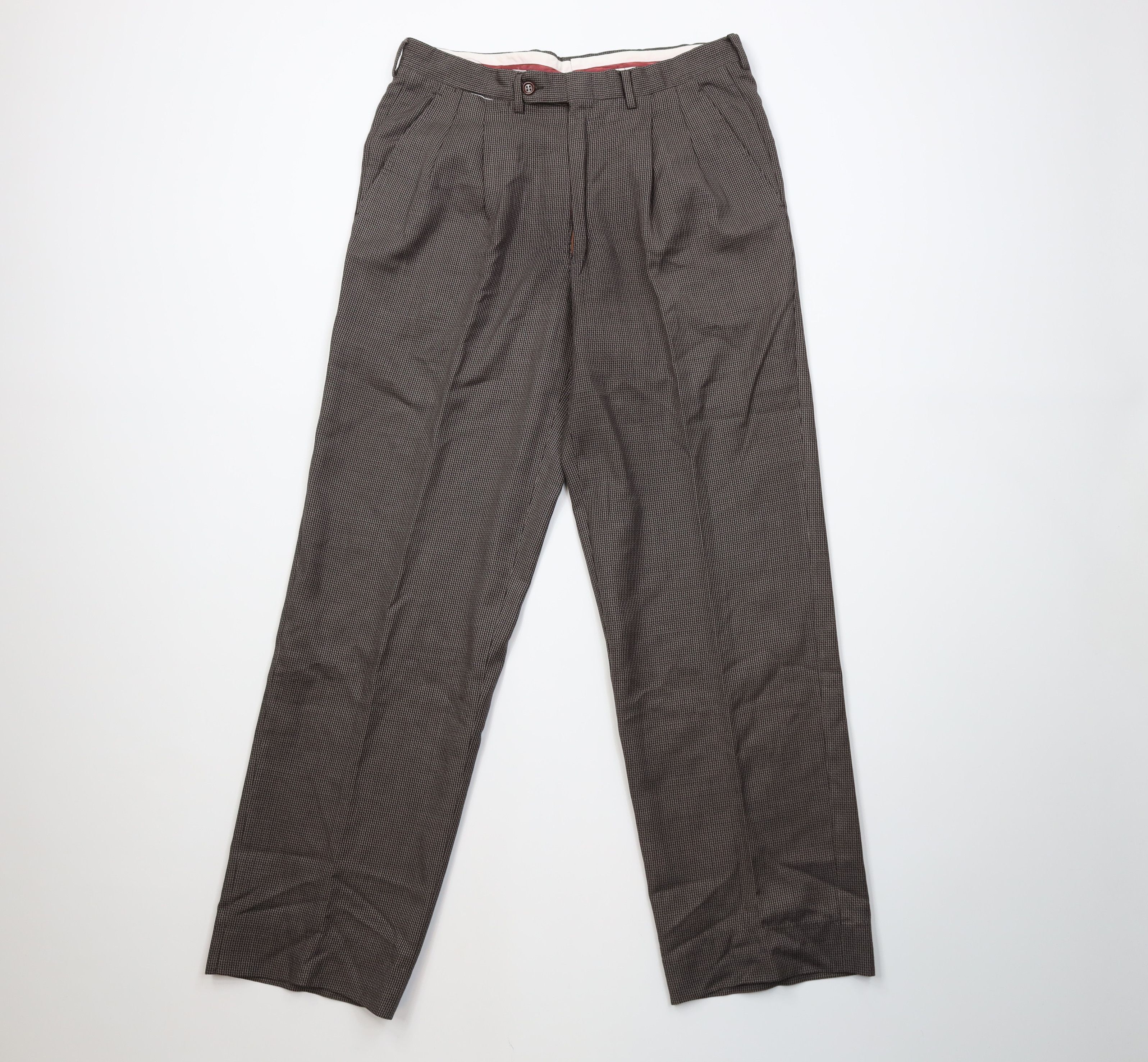 Vintage Vintage 90s Streetwear Knit Wide Leg Chino Pants Houndstooth Size US 32 / EU 48 - 1 Thumbnail