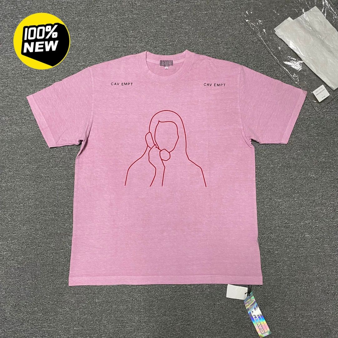 Cav Empt CAVEMPT Women's Face Pink Washed Tee Size L / US 10 / IT 46 - 1 Thumbnail