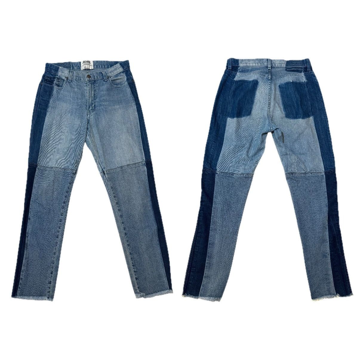 Other REVICE Two Tone Ankle Blue Jeans Distressed Raw Hem Size 29 Size 30" / US 8 / IT 44 - 1 Thumbnail