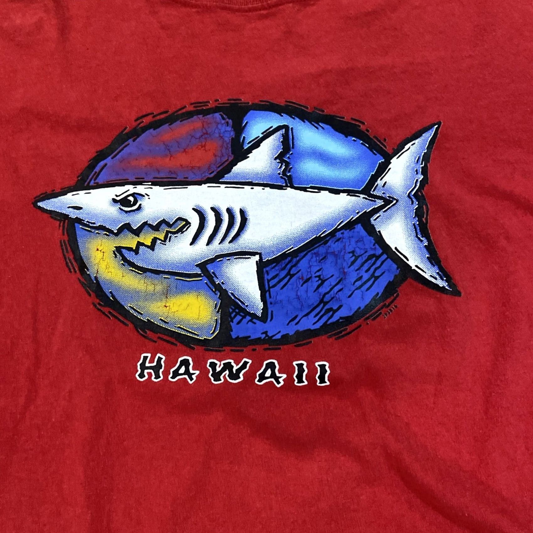 Fruit Of The Loom VINTAGE Y2K Shirt Men L Red Hawaii SHARKS Retro Skate Nike Shirt Size US L / EU 52-54 / 3 - 2 Thumbnail