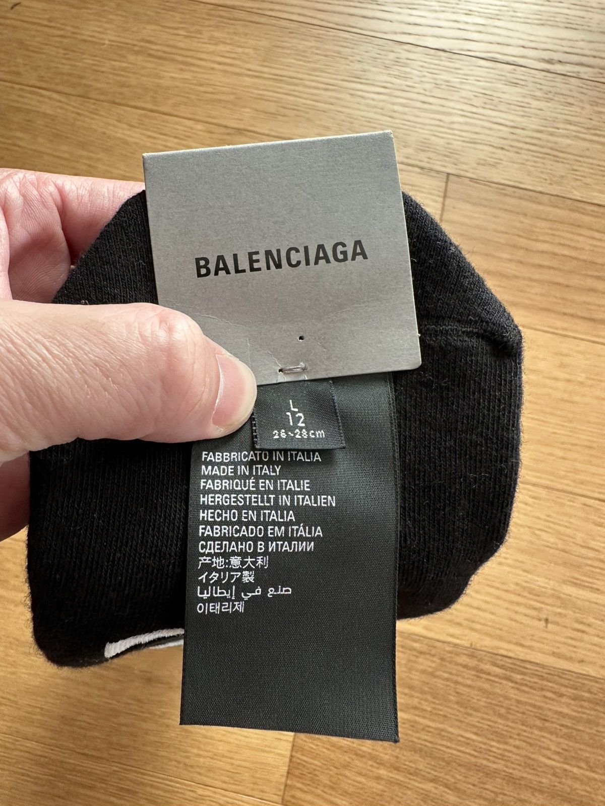 Balenciaga Men's Black Jacquard-Logo Motif Socks size L Size ONE SIZE - 3 Thumbnail