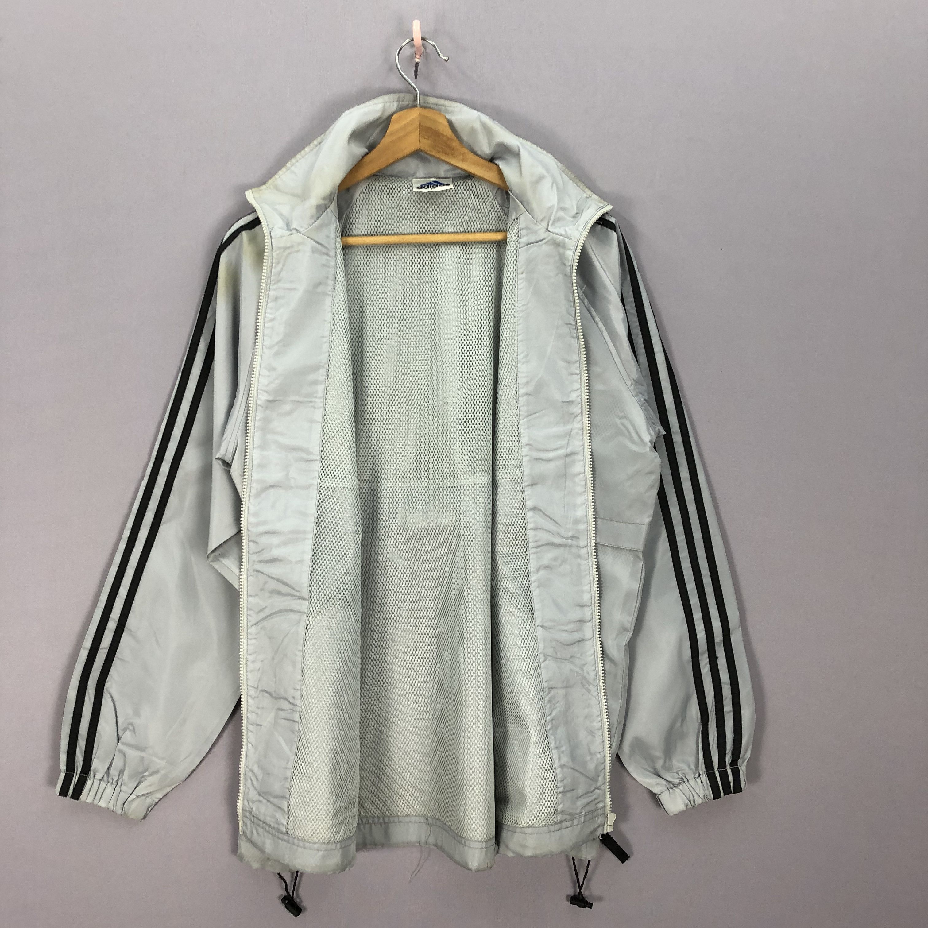 Adidas × Vintage Vintage Adidas Windbreaker Jacket Dirty Adidas Nylon Jackets Size US L / EU 52-54 / 3 - 4 Thumbnail