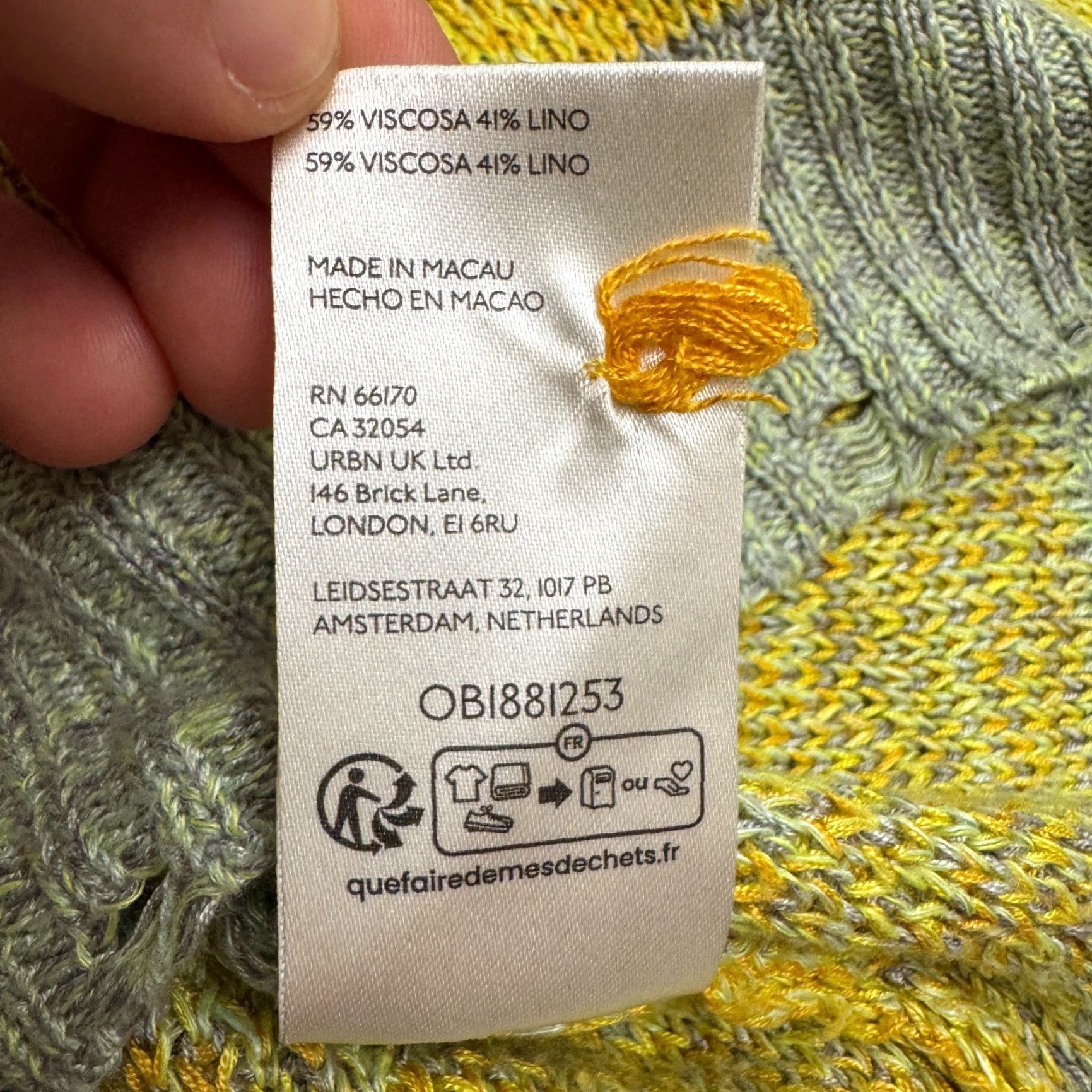 Vintage VINTAGE Pilcro Distressed Linen Cropped Pullover Sweater Womens XS Yellow Gray Striped Size XS / US 0-2 / IT 36-38 - 7 Thumbnail