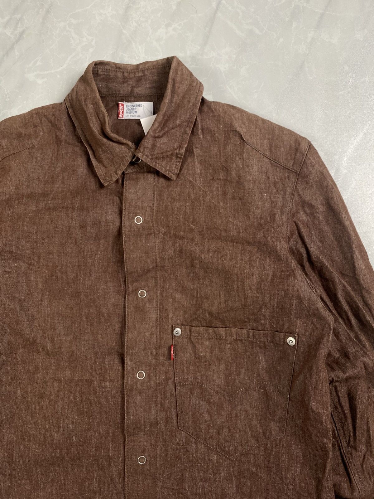 Levi's Vintage Clothing Vintage Levis Brown Waxed Shirts Size US S / EU 44-46 / 1 - 2 Thumbnail