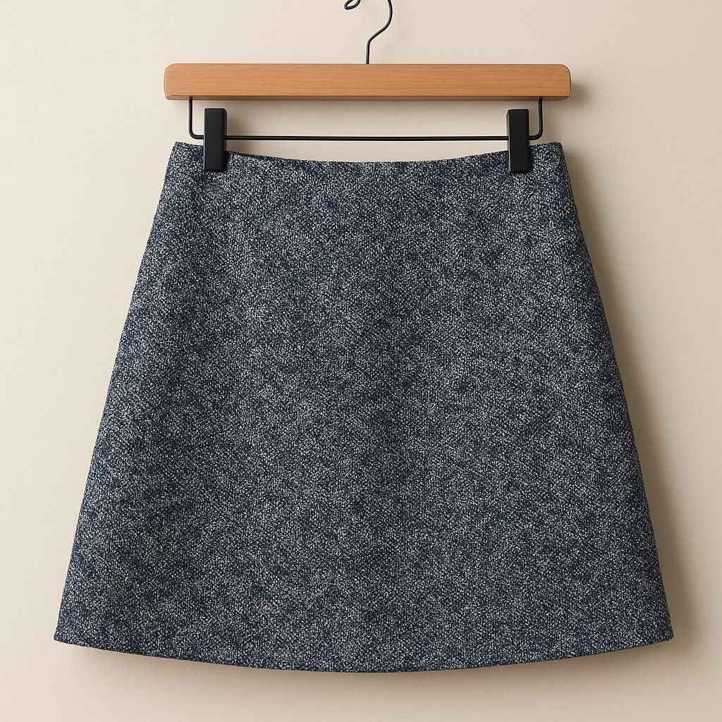 Loft LOFT Tweed Mini A Line Pencil Skirt Blue Black Lined 4 Size 27" / US 4 / IT 40 - 1 Thumbnail