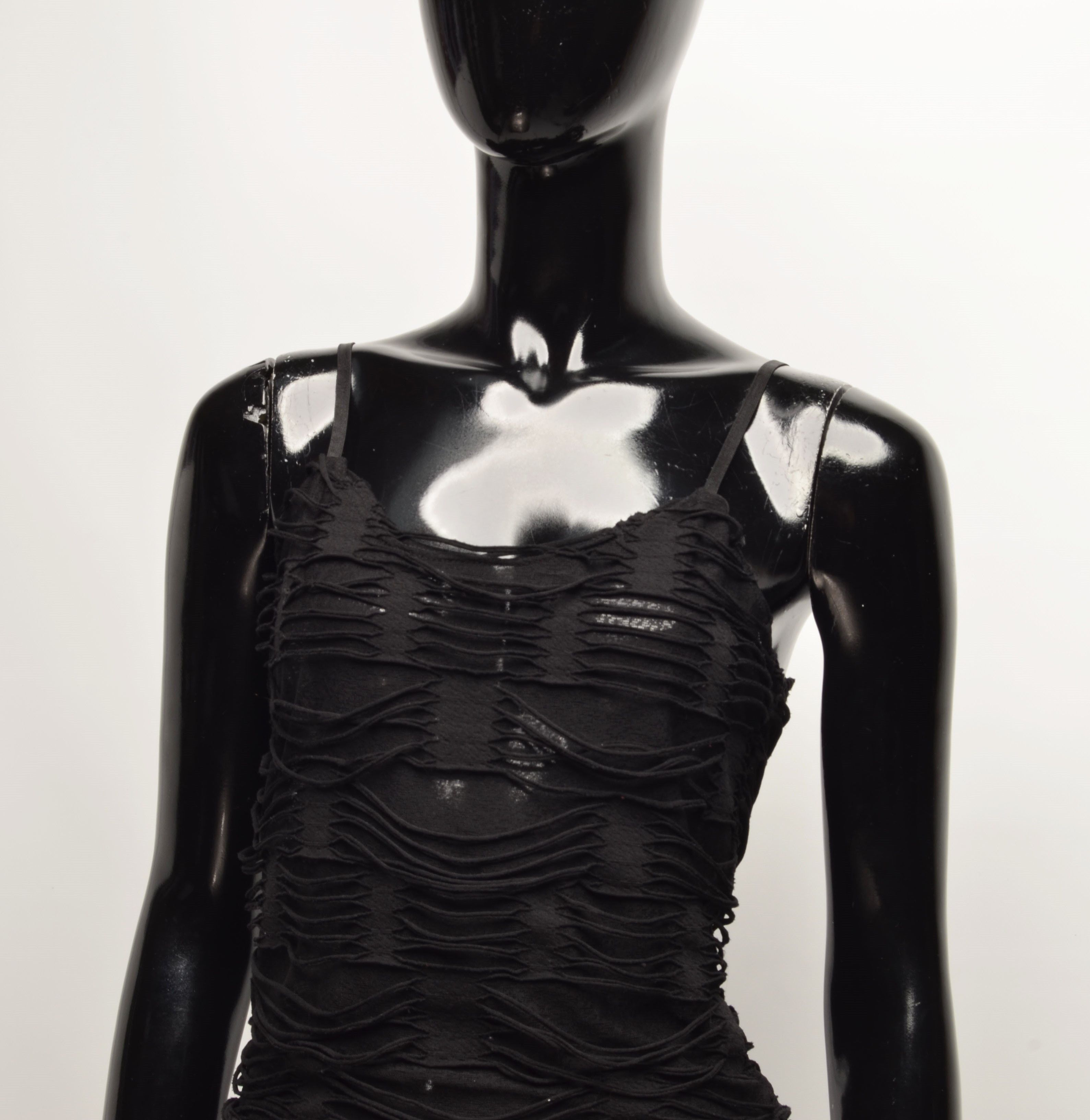 Vintage Vintage Queen Of Darkness Mesh Goth Grunge Textured Tank Top Size M / US 6-8 / IT 42-44 - 2 Thumbnail