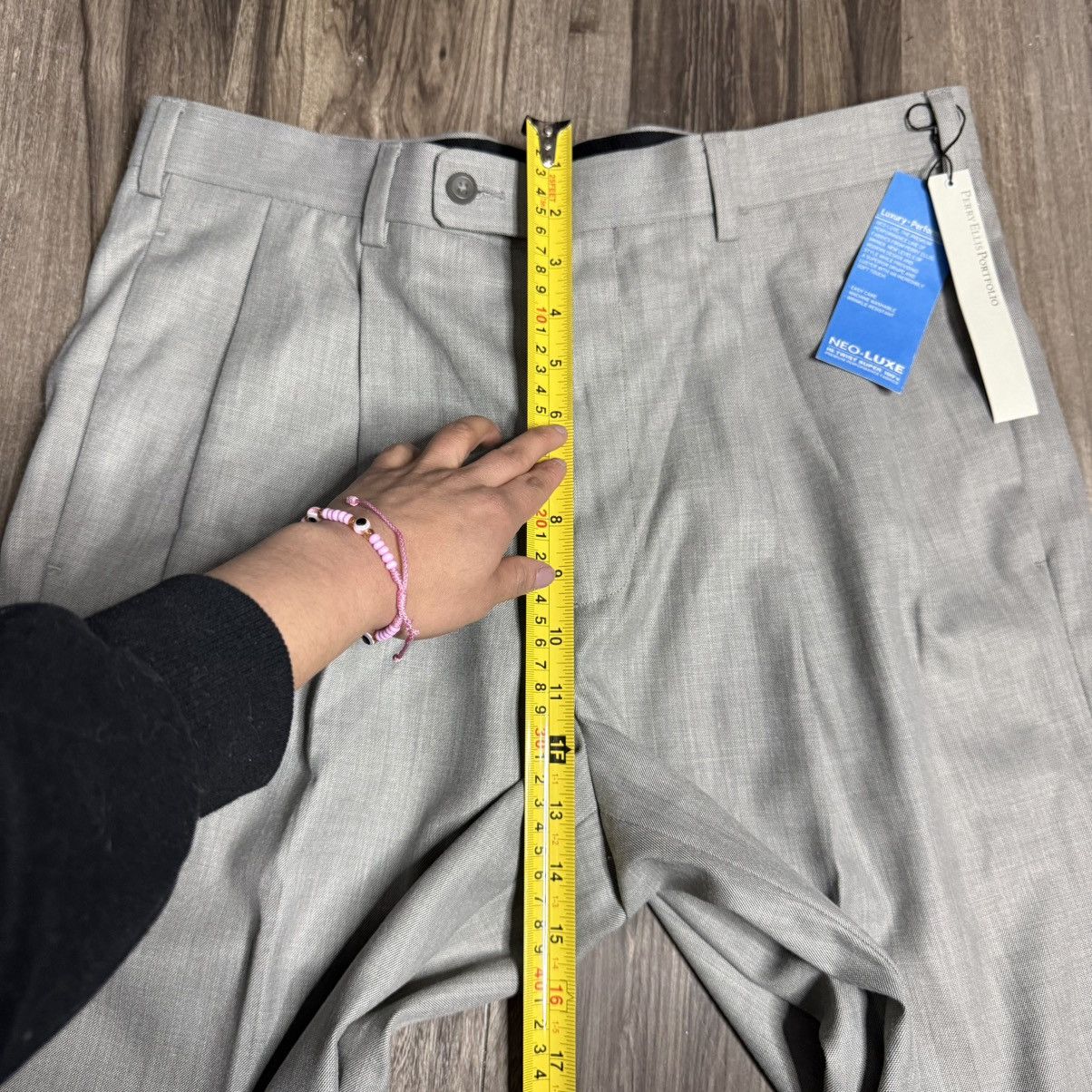 Perry Ellis Perry Ellis Light Gray Pleated Dress Pants Size US 34 / EU 50 - 5 Thumbnail