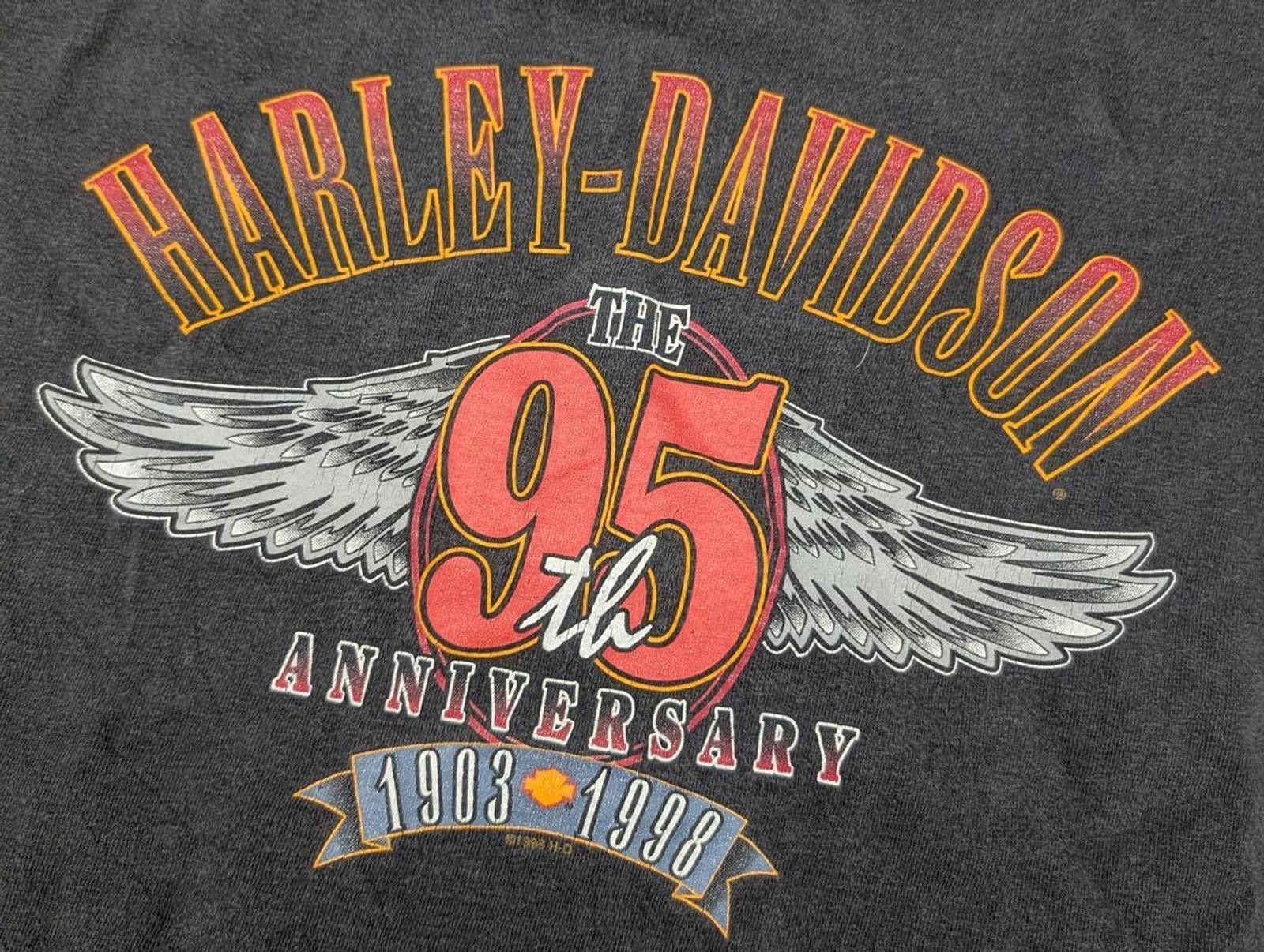 Harley Davidson Vintage 90s Harley Davidson 95th Anniversary T-shirt Size US XL / EU 56 / 4 - 2 Thumbnail