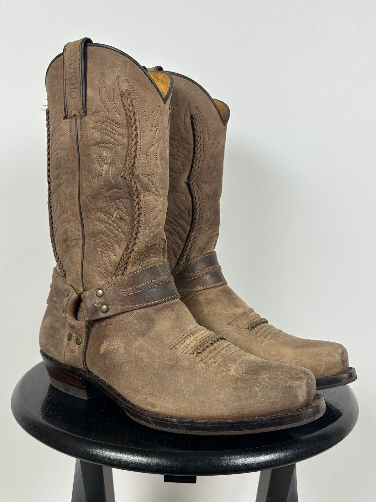 Sancho Boots Sancho Abarca 5122 Leather Cowboy Western Motorcycle Boots Size US 8 / EU 41 - 1 Thumbnail