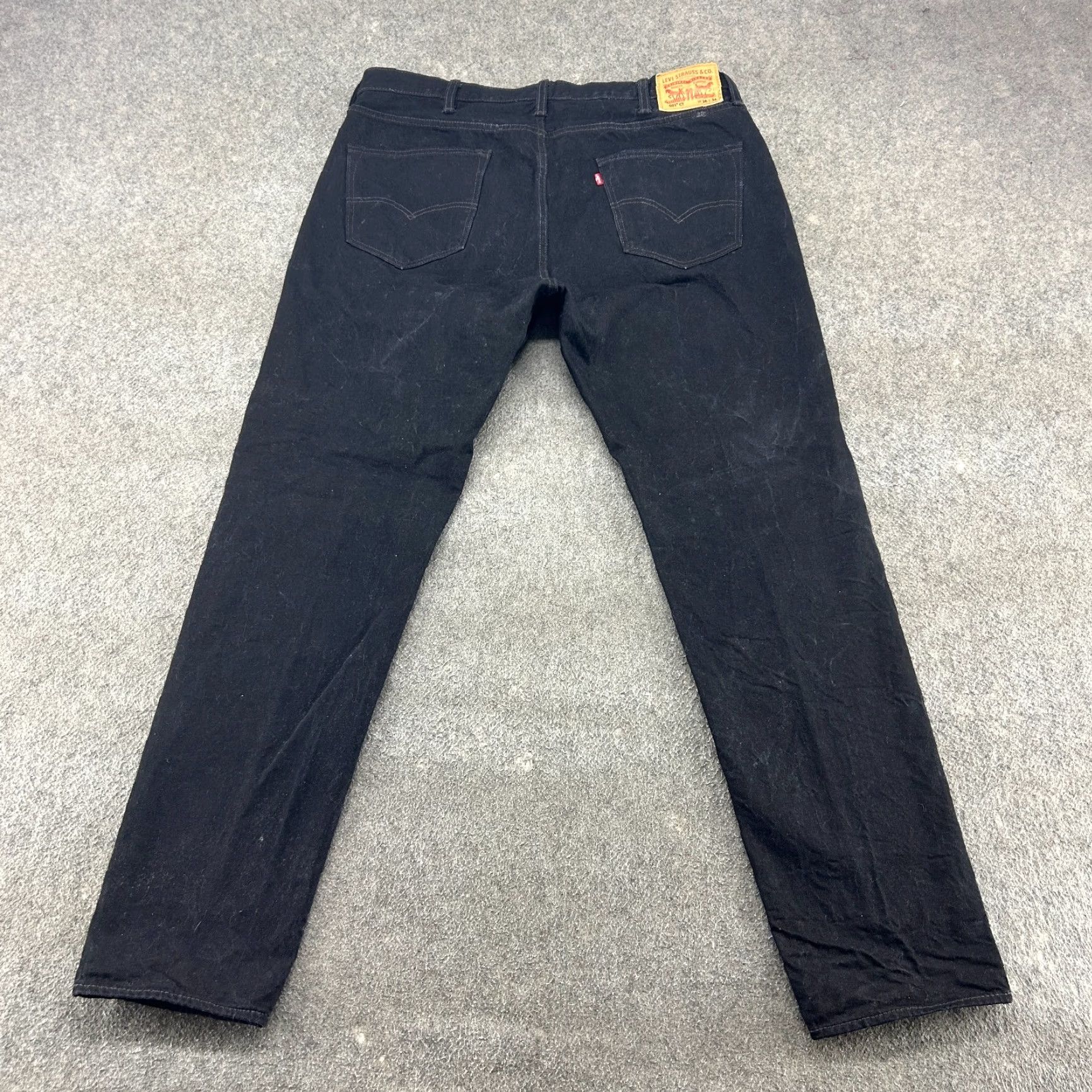 Levi's Levi's 501 Jeans Mens Regular 38x34 Blue Dark Wash Denim Cotton Button Fly Distressed Tapered Straight 5-Pocket Vintage Retro Size US 38 / EU 54 - 7 Thumbnail