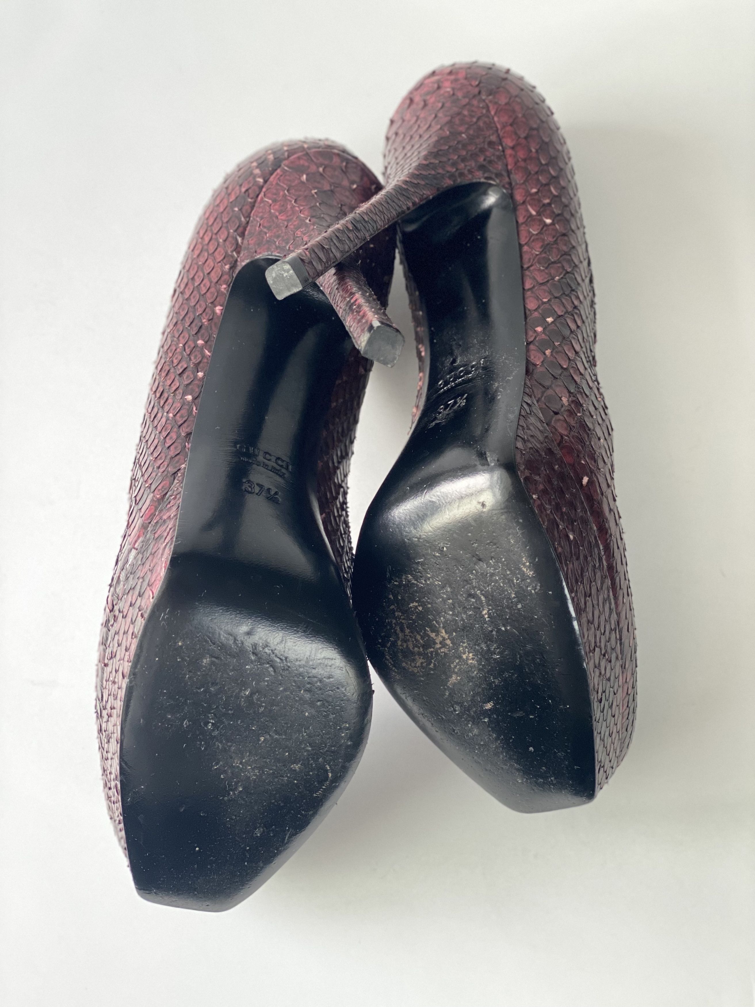Gucci Gucci Snake Print Leather Pumps Size US 7.5 / IT 37.5 - 6 Thumbnail