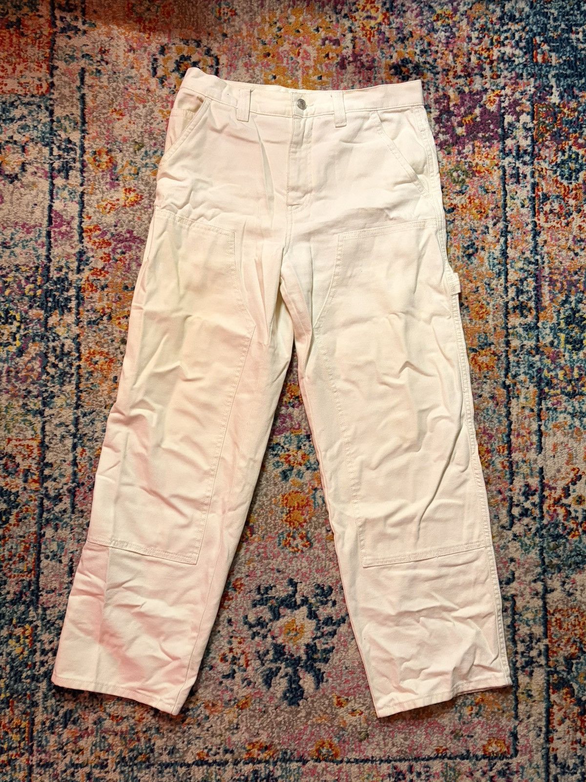 Stussy Stüssy x Our Legacy Work Shop White Canvas Carpenter Pants Size US 28 / EU 44 - 1 Thumbnail
