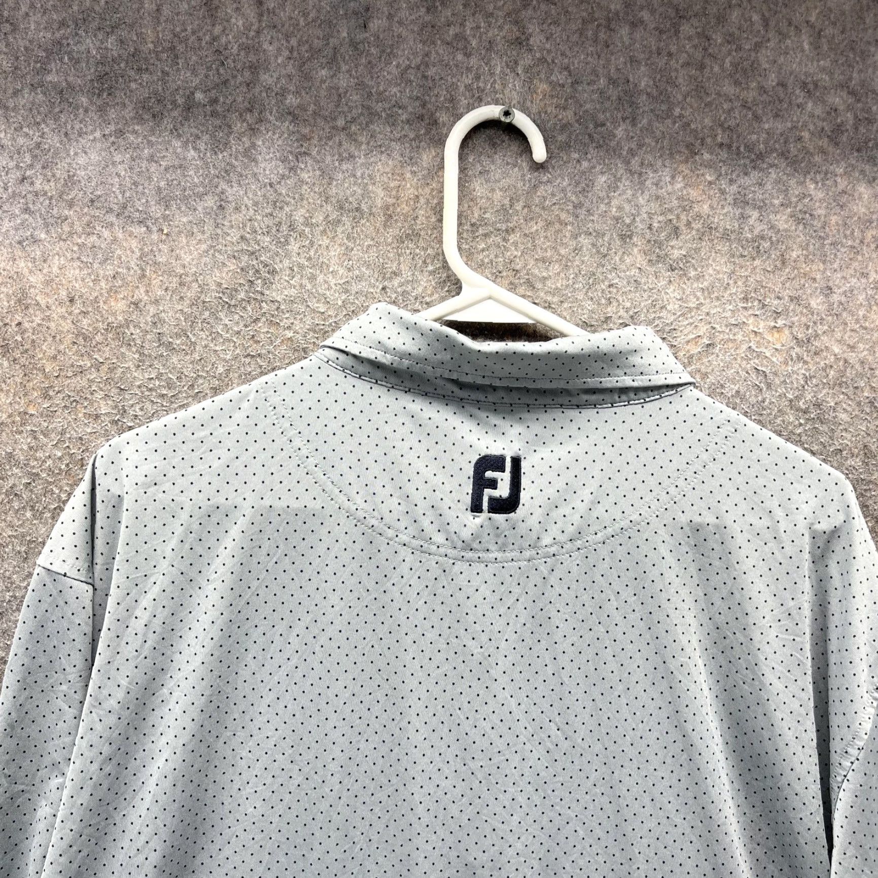Footjoy FootJoy Polo Shirt Mens 2XL Gray Polka Dot Golf Performance Stretch Short Sleeve Size US XXL / EU 58 / 5 - 7 Thumbnail